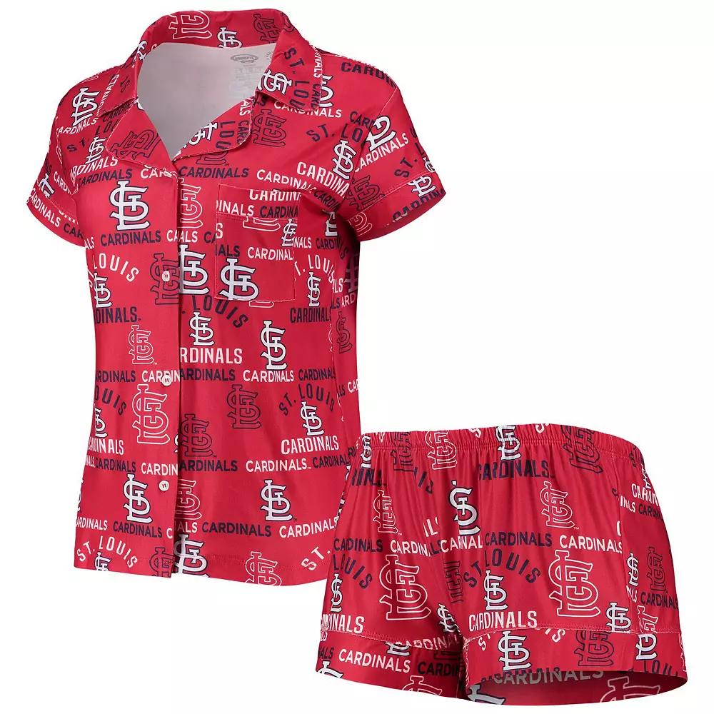 Women's Concepts Sport Red St. Louis Cardinals Flagship Allover Print Top & Shorts Sleep Set,  Product Image