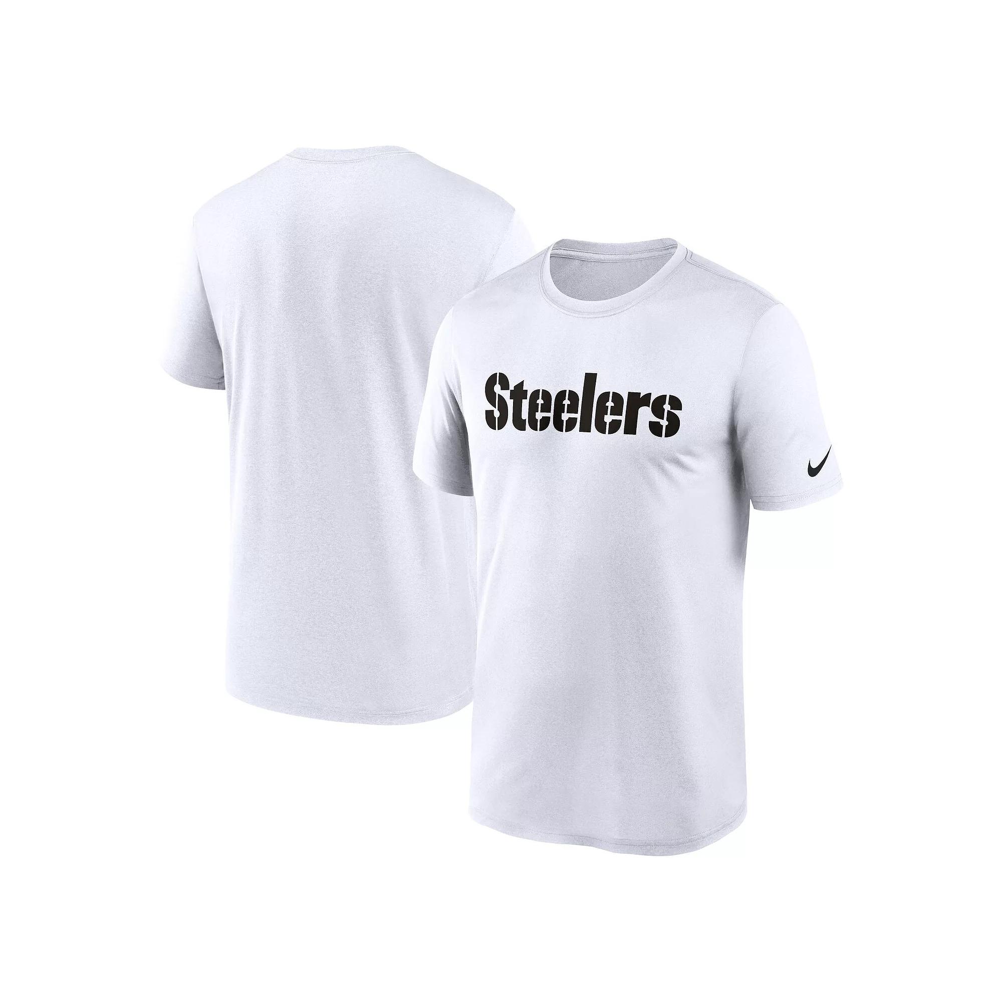 Men's Nike White Pittsburgh Steelers Legend Wordmark Performance T-Shirt,  Product Image