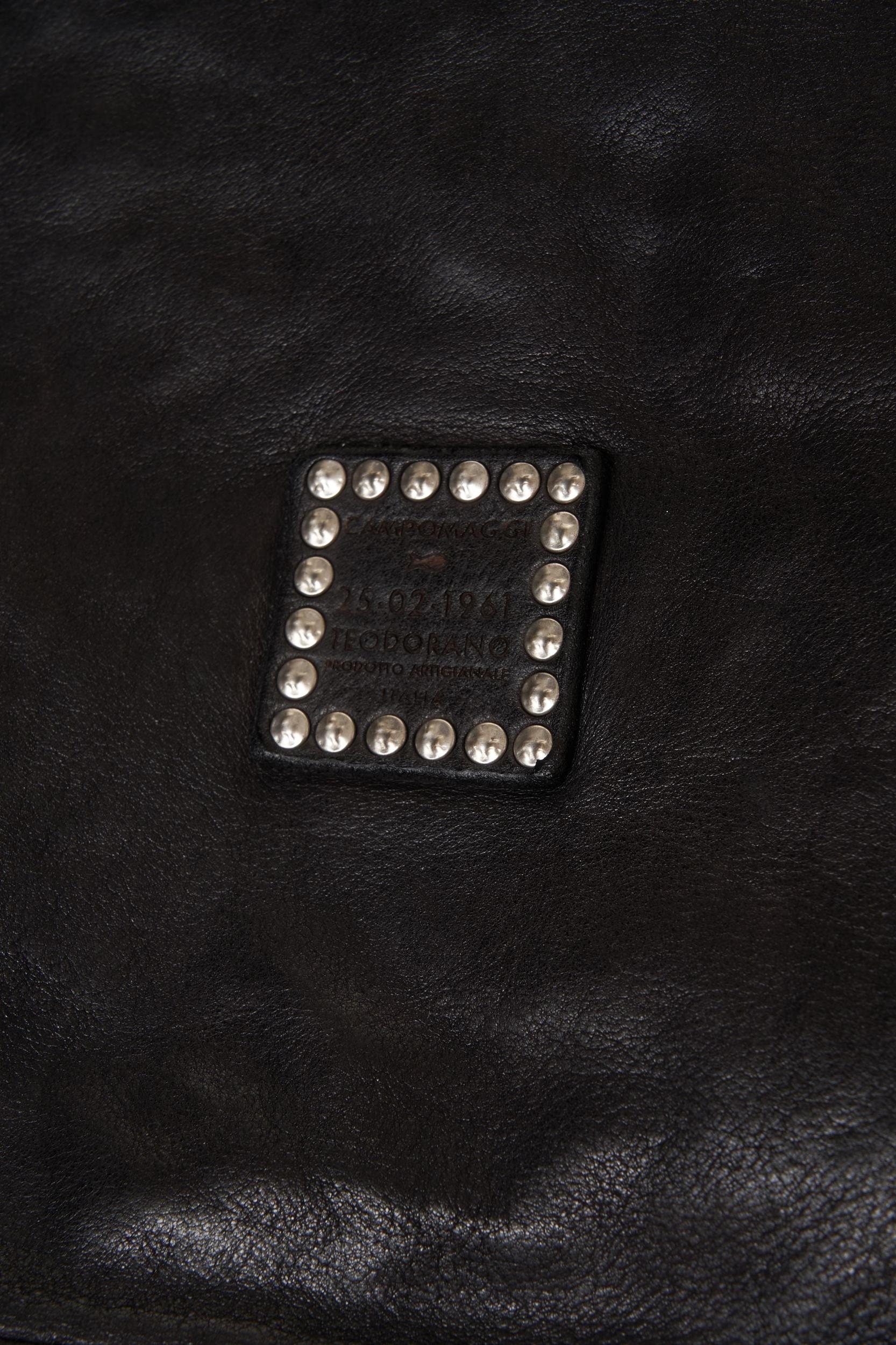 Leather handbag with stud details Product Image