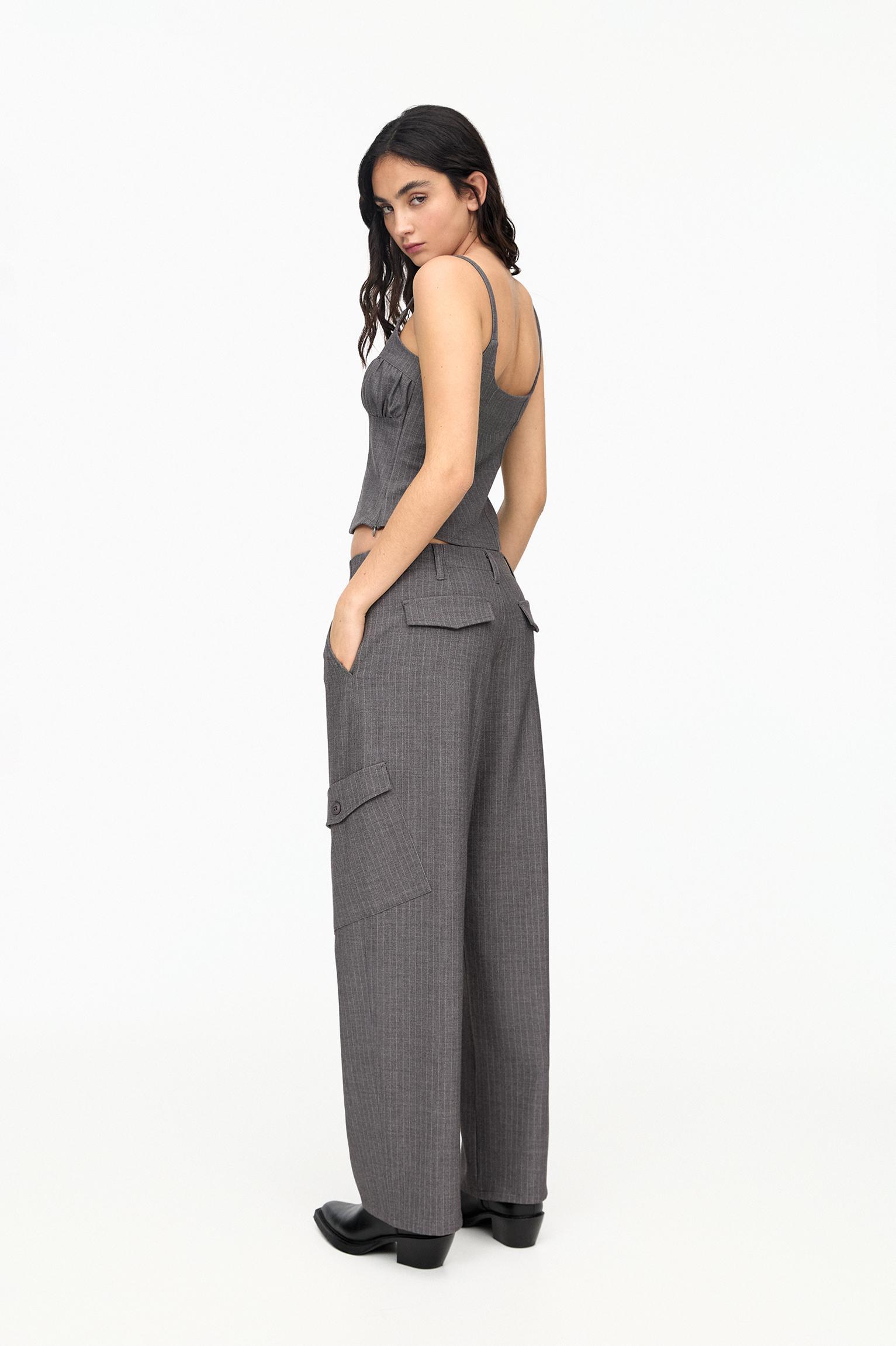 Smart pinstripe cargo pants Product Image