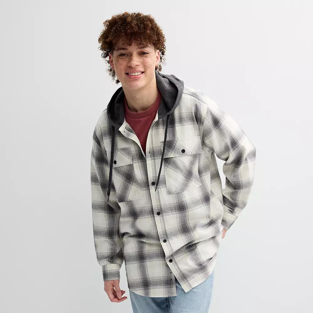 Men's Trinity Coast Hooded Flannel Shirt, Size: XXL, White Product Image