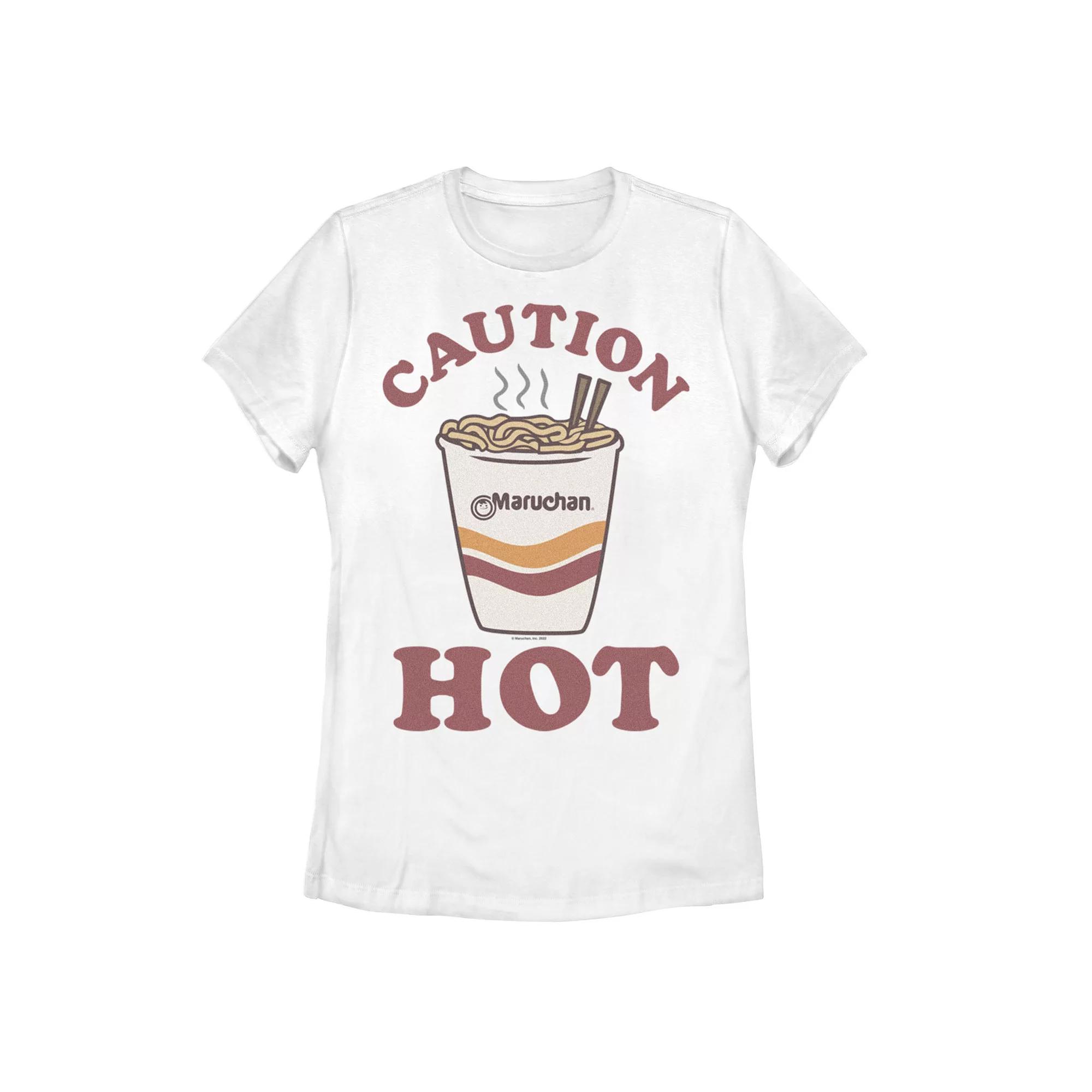 Juniors' Maruchan "Caution Hot" Graphic Tee, Girl's, Size: Small, White Product Image