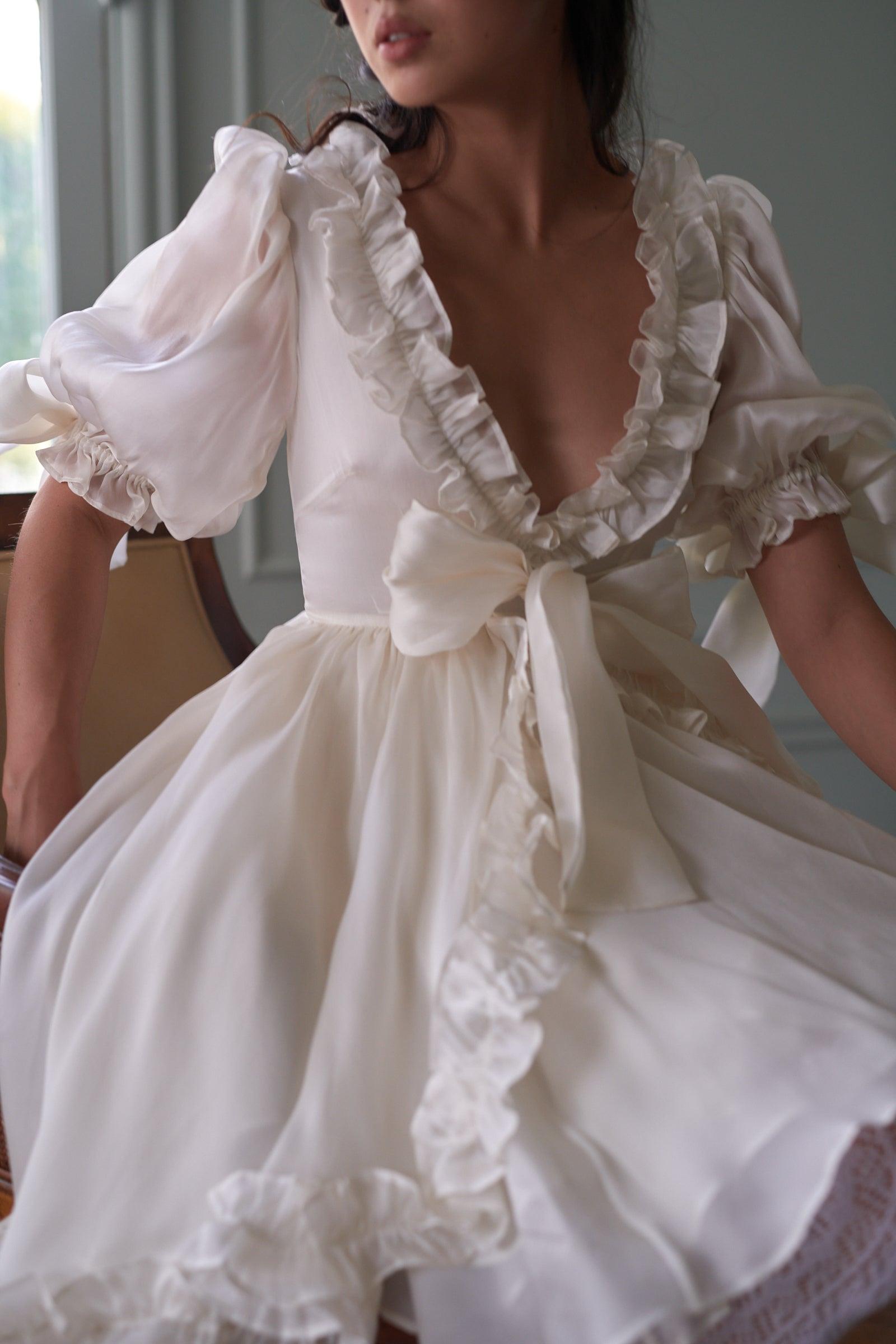 The Silk Satin Ivory Marie Dress Product Image