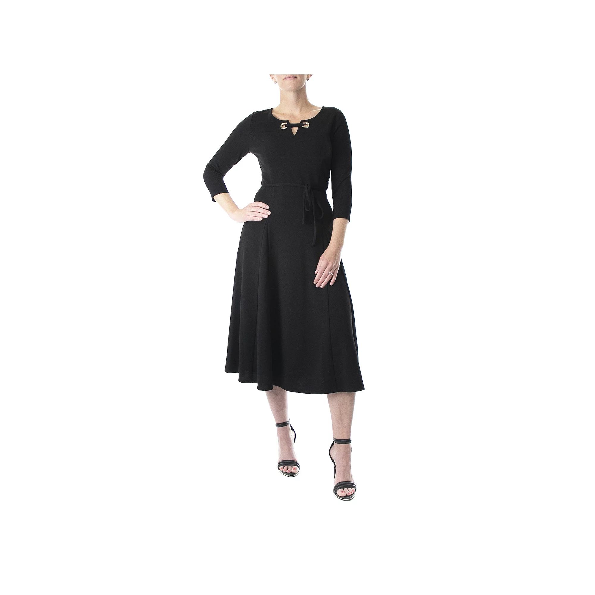 Women's Nina Leonard Grommet-Detail Midi Dress,  Product Image