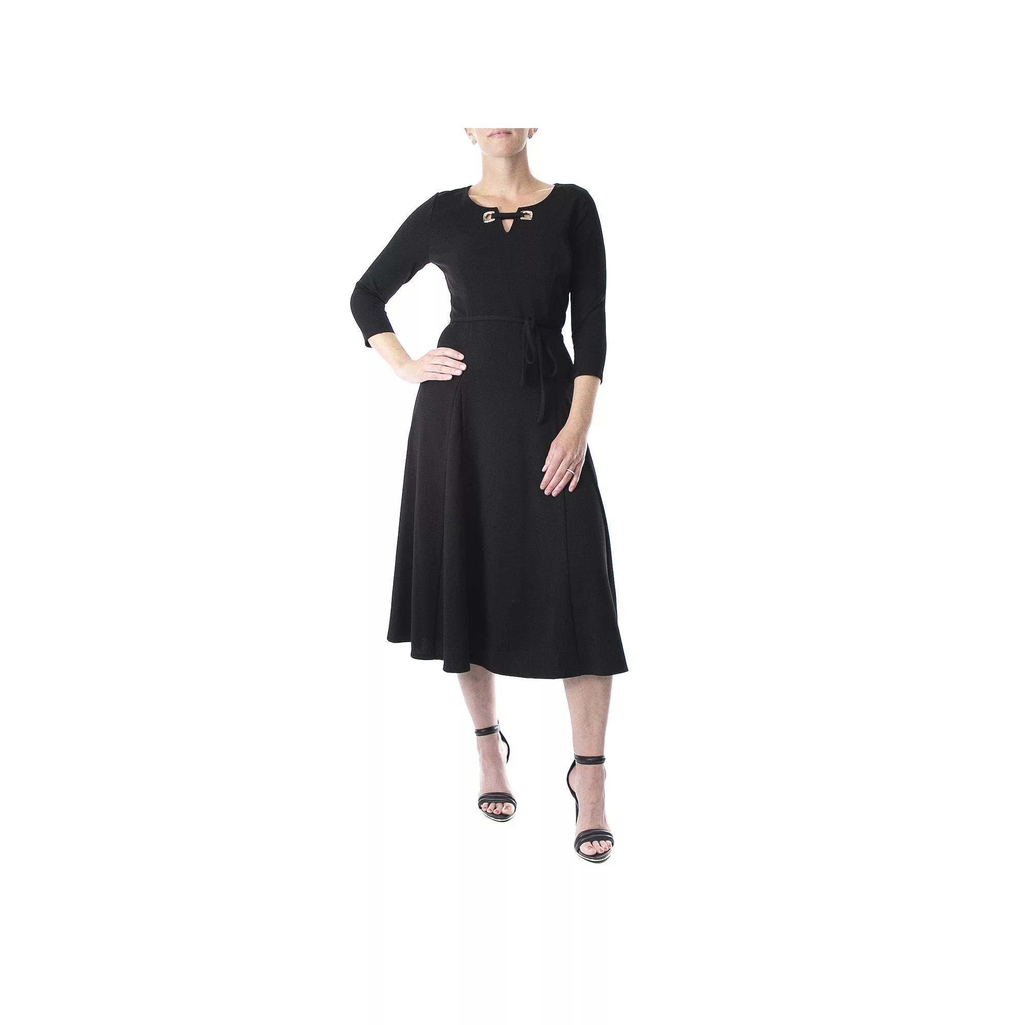 Women's Nina Leonard Grommet-Detail Midi Dress,  Product Image