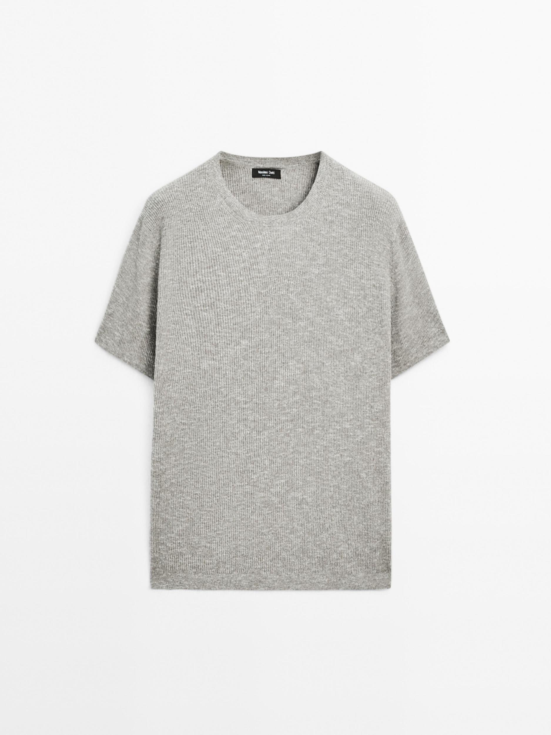Short sleeve mouliné knit T-shirt Product Image
