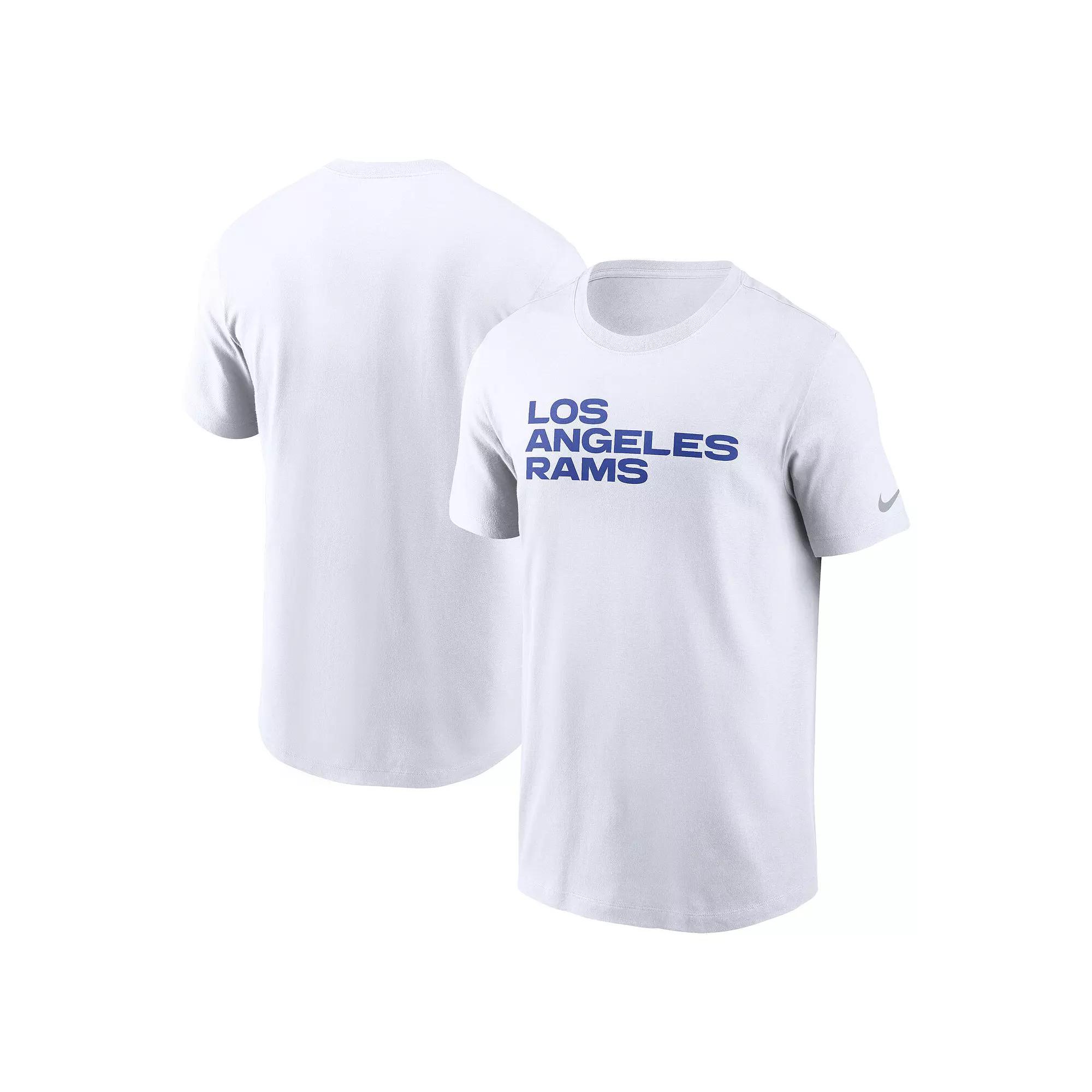 Los Angeles Rams Primetime Wordmark Essential Nike Mens NFL T-Shirt | N19910A95-NNM Product Image