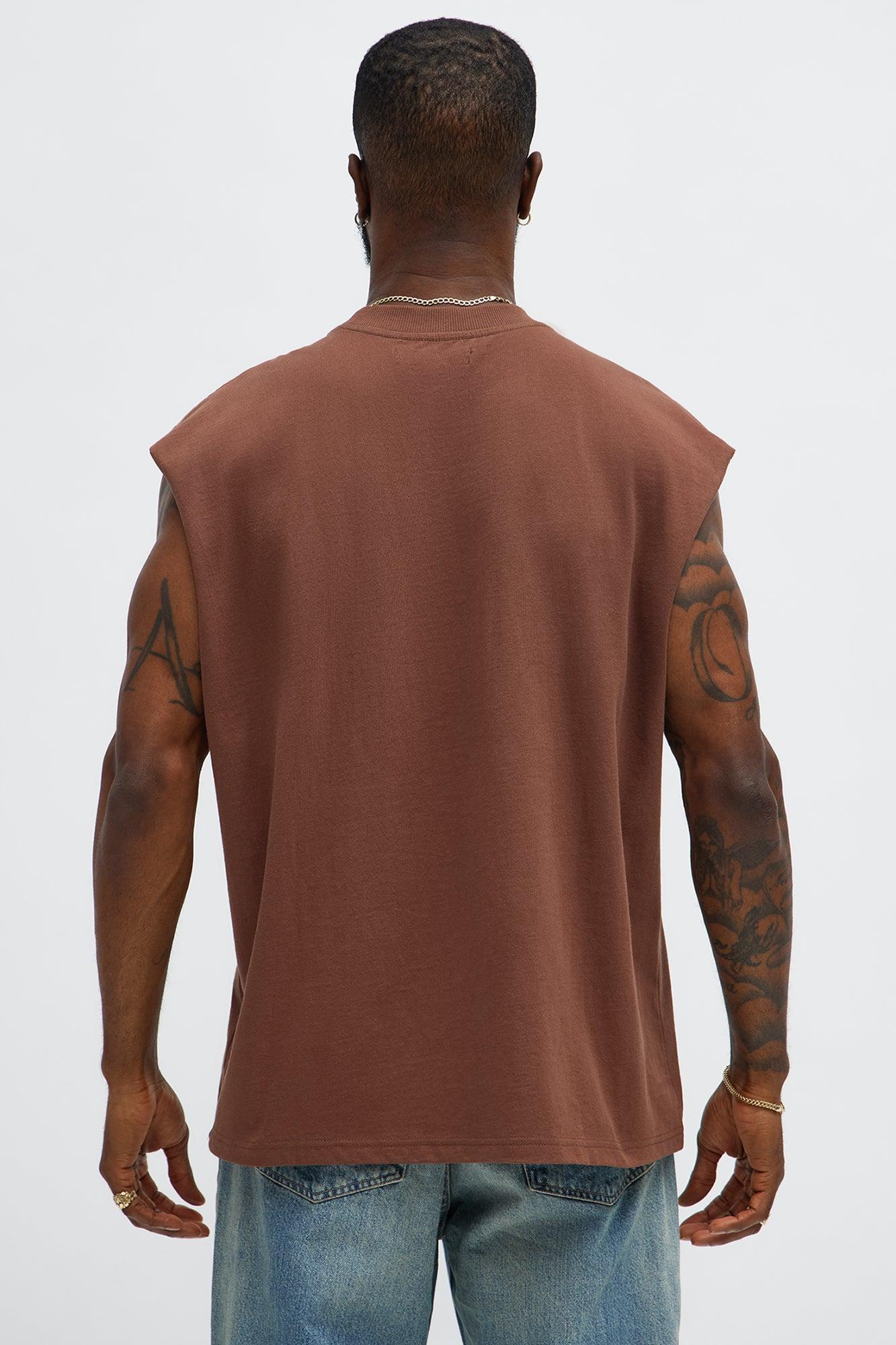 Relaxed Heavyweight Muscle Tee - Brown Male Product Image
