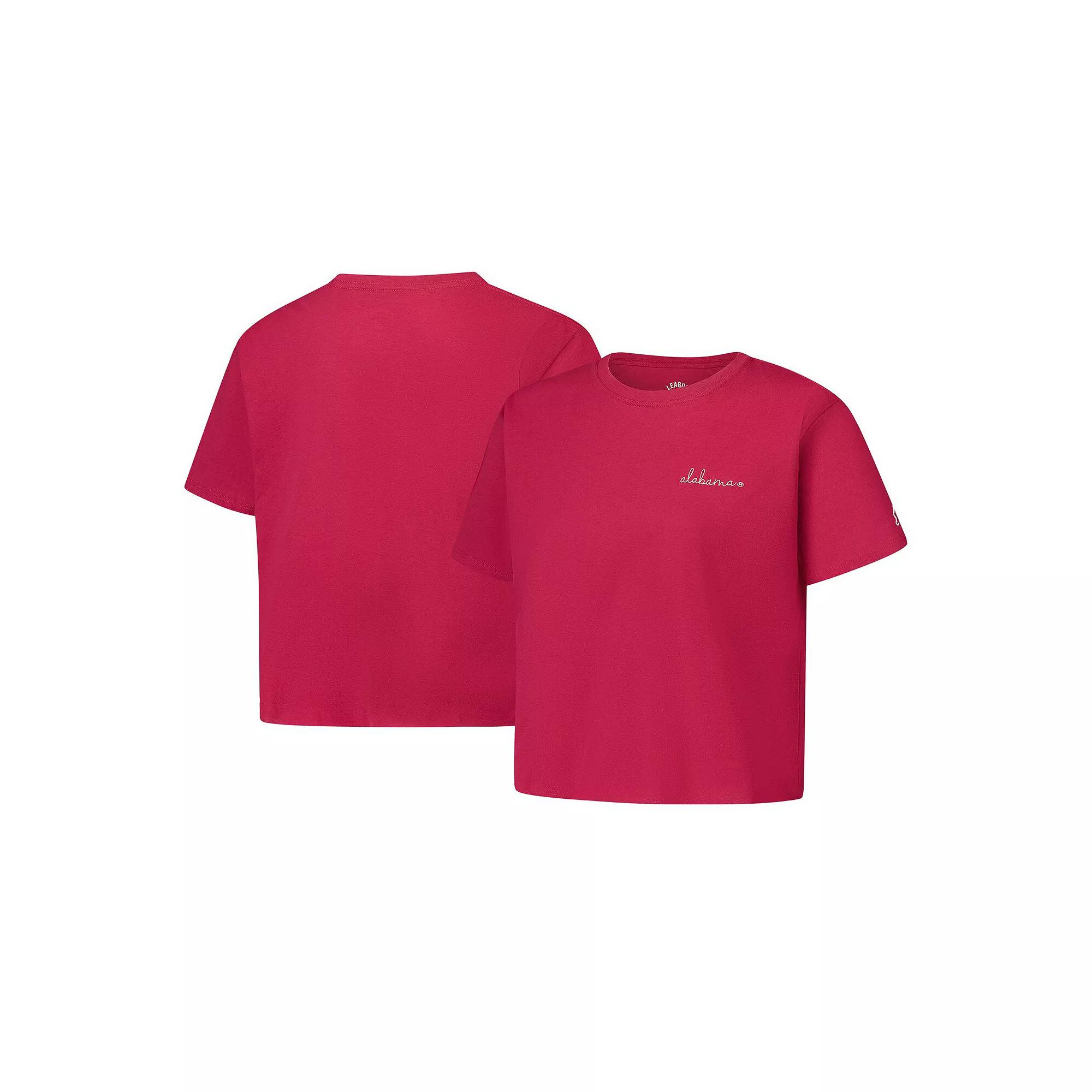 Women's League Collegiate Wear Crimson Alabama Crimson Tide Clothesline Cotton Midi T-Shirt, Size: Small, Red Product Image