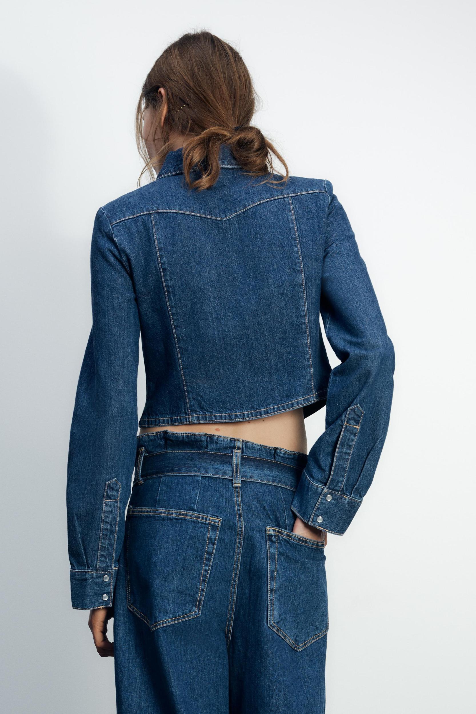 TRF CROP DENIM SHIRT Product Image