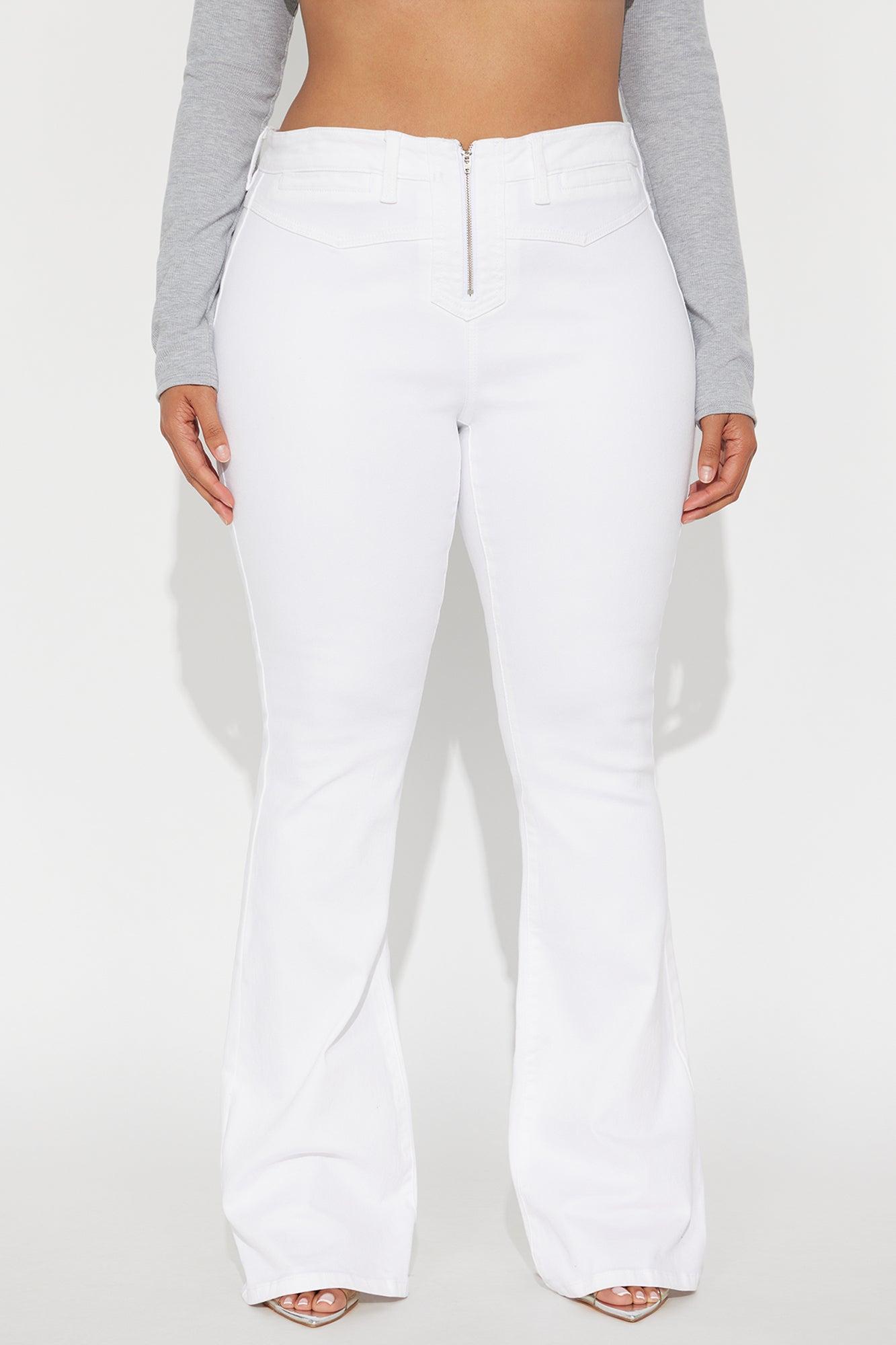 Later Days Mid Rise Flare Jeans - White Female Product Image