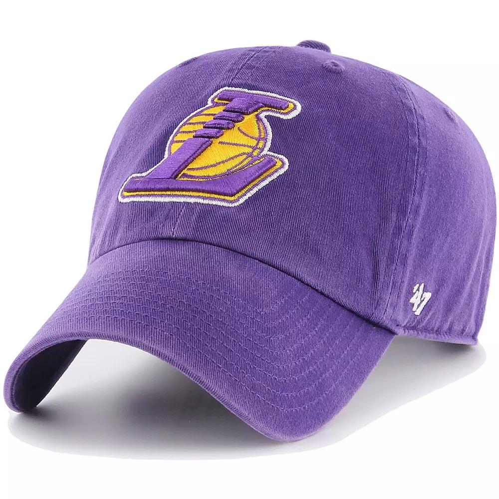 Men's '47 Purple Los Angeles Lakers Logo Clean Up Adjustable Hat Product Image
