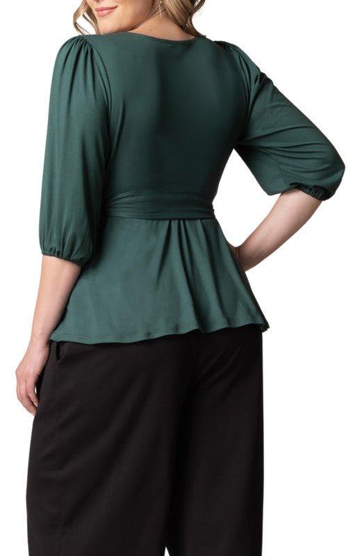 Nina 3/4 Sleeve Wrap Top - Plus Product Image