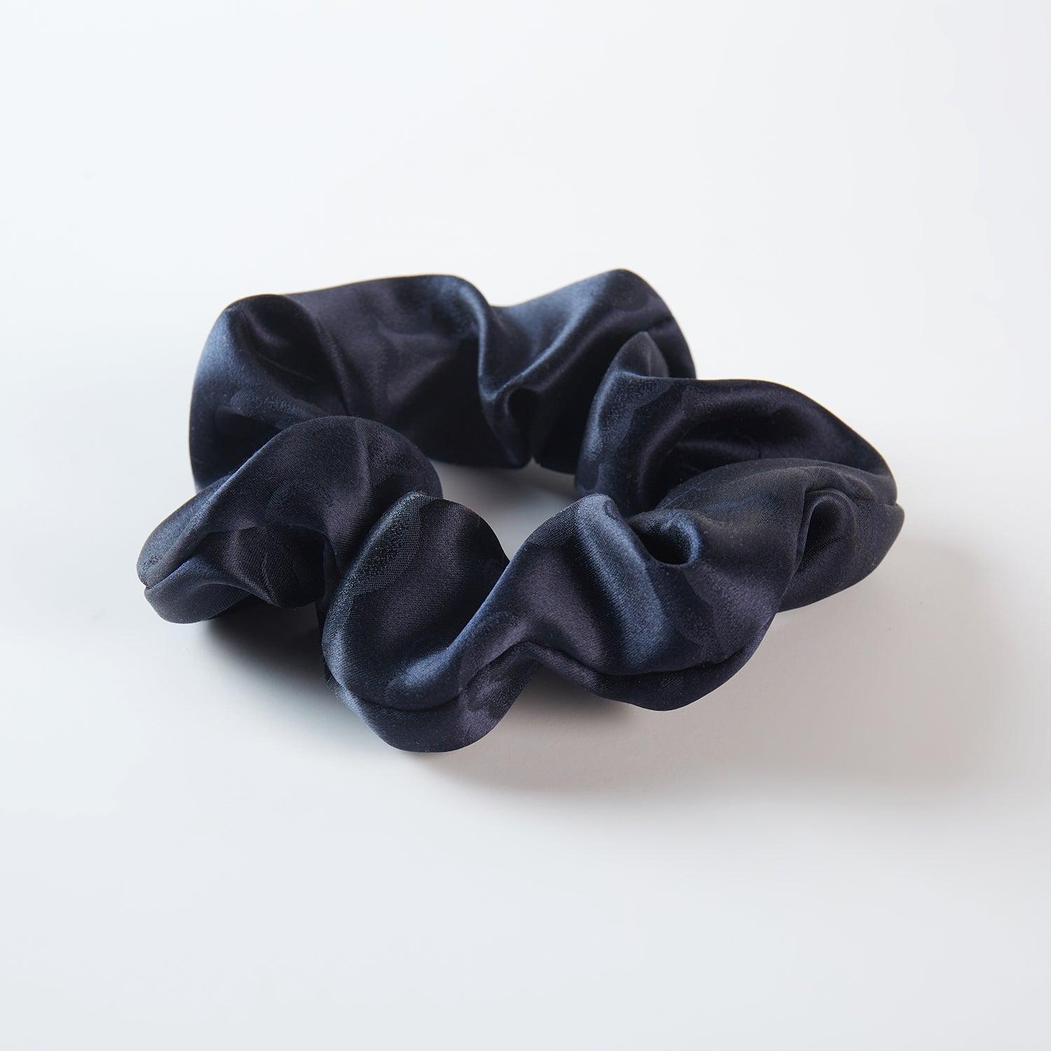 Set of 4 Pure Mulberry Silk French Scrunchie | Clouds and Rivers | Jacquard Silk & Tea Silk | 2 inch | 20 Momme | Brush Collection Product Image
