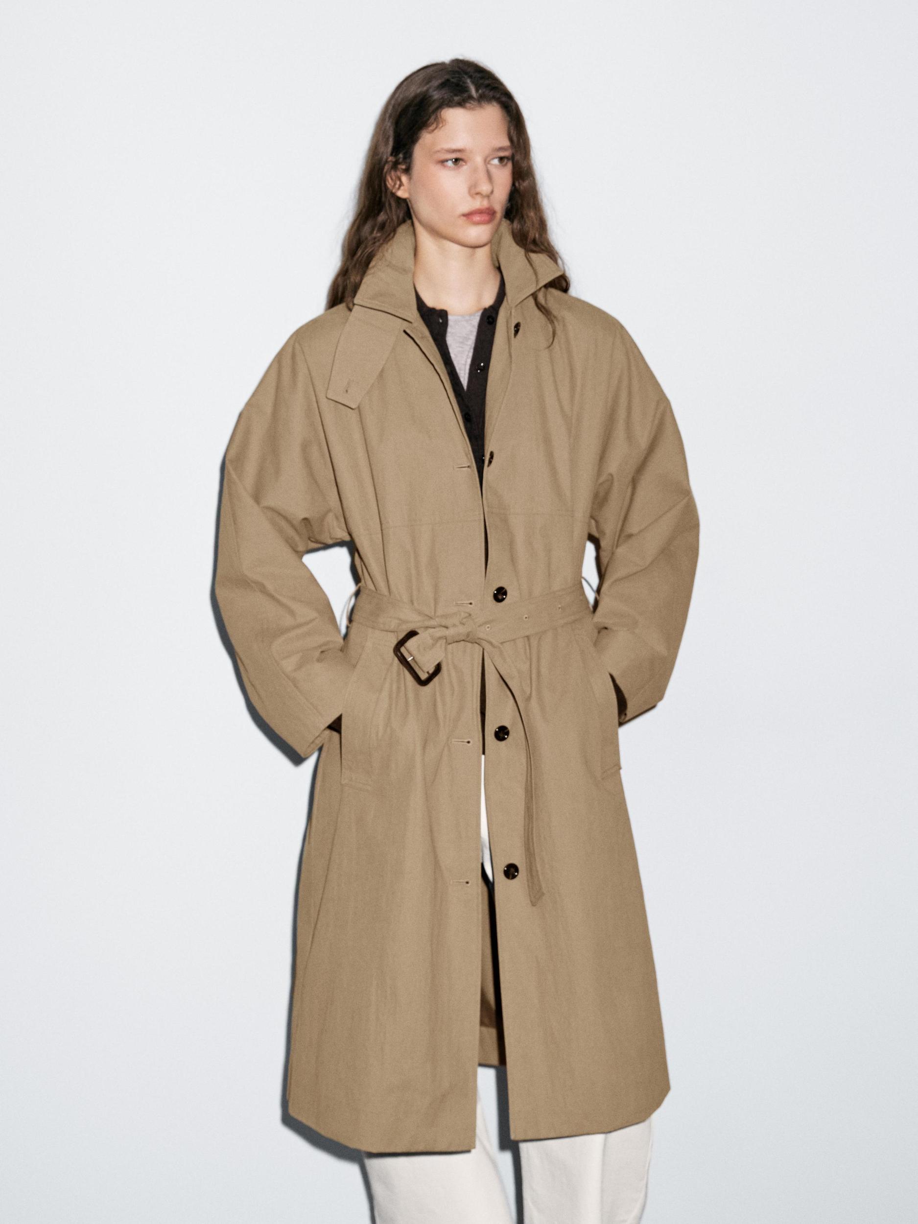 Cotton blend trench coat Product Image