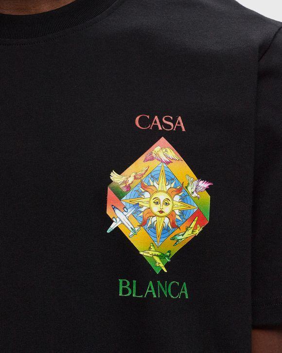 CASABLANCA Les Elements Organic-cotton T-shirt In Black Product Image