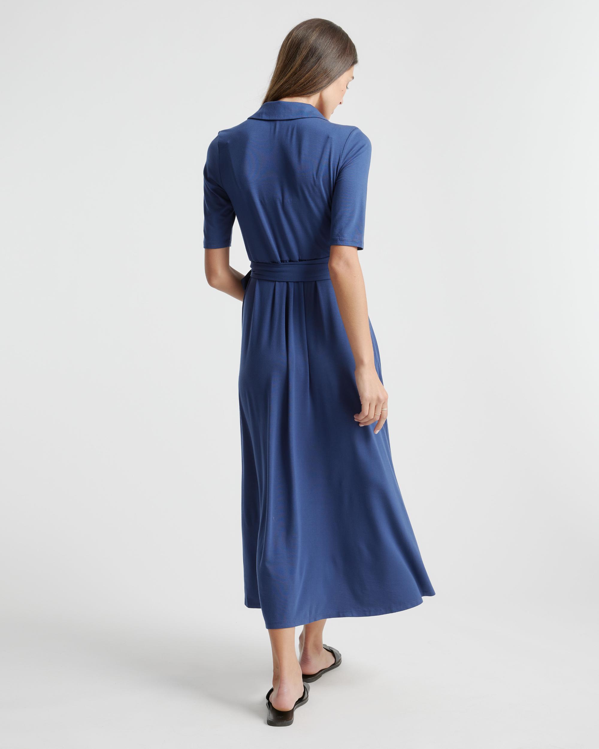 Quince | Women's Tencel Jersey Midi Wrap Dress Size XS Product Image