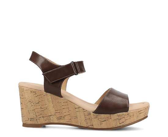 Journee Ranae Ankle Strap Platform Cork Women's Wedge Sandals,  Product Image