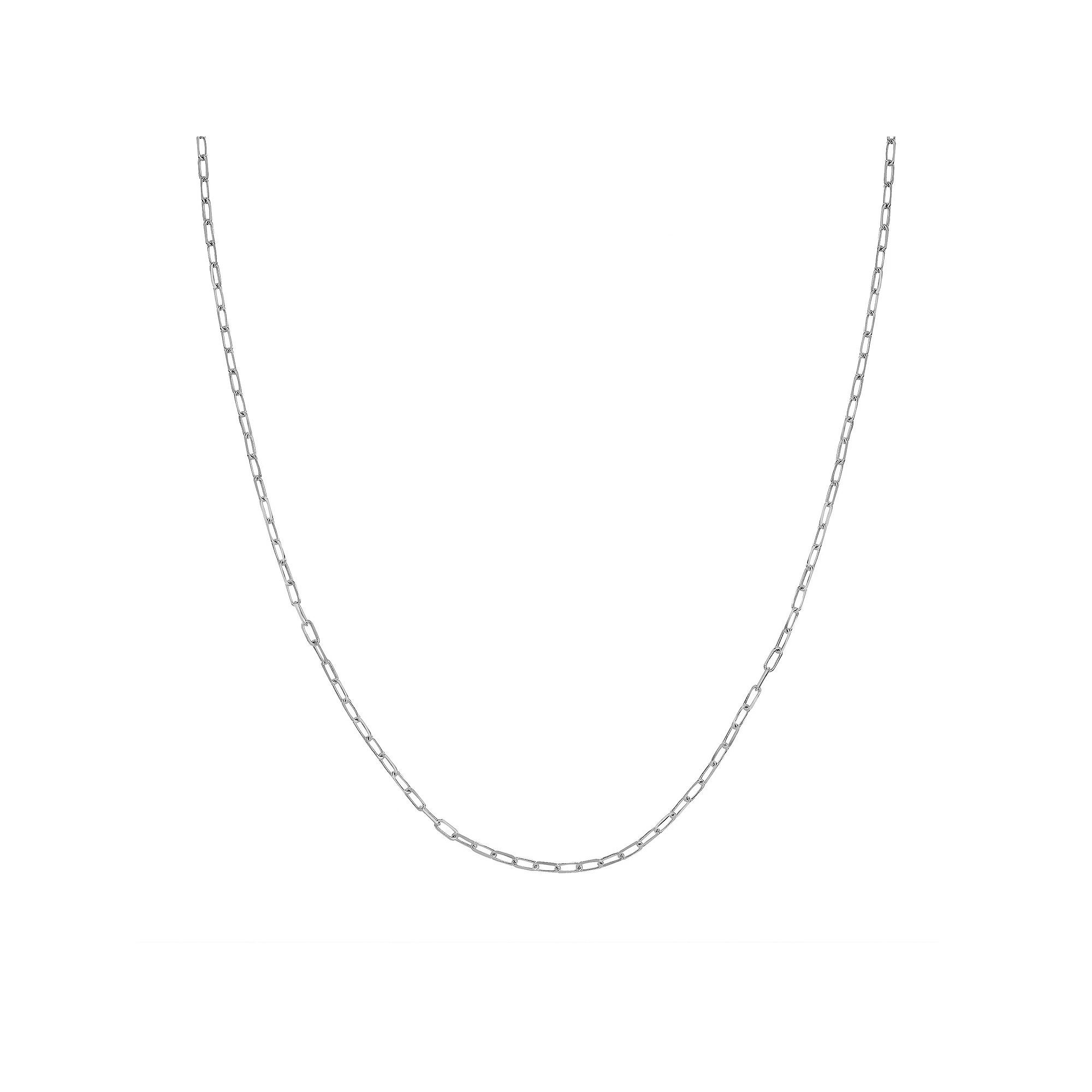 14k Gold Paper Clip Chain Necklace, Women's, Size: 24", 14k Whgold Product Image