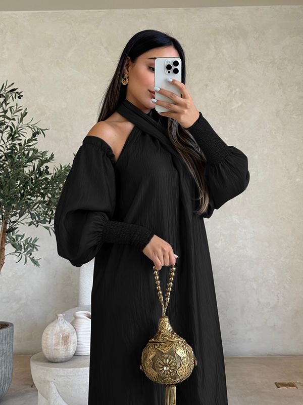 Loose Solid Color Long Sleeves Maxi Dresses Product Image