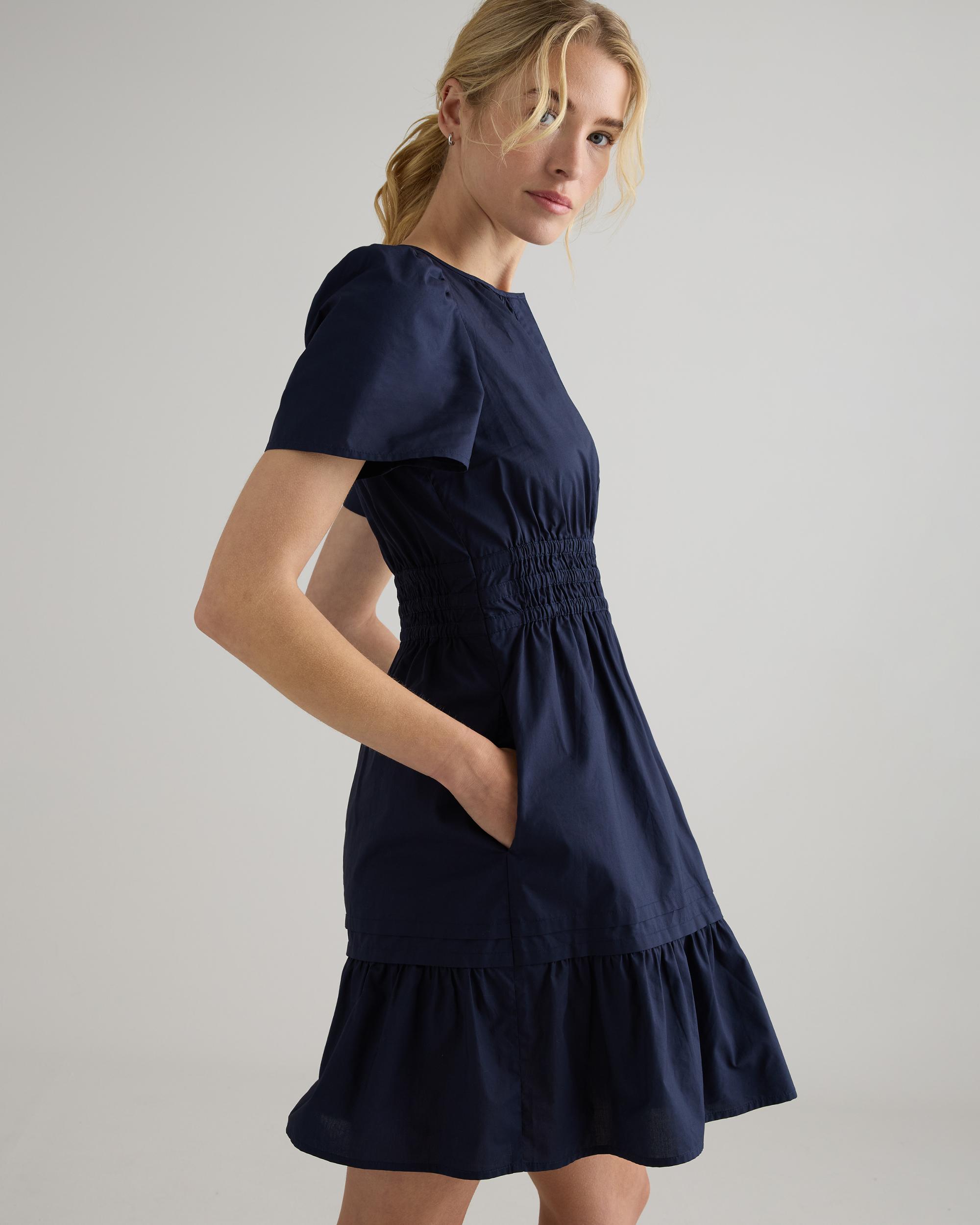 Quince | Women's Poplin Tiered Mini Dress Organic Cotton Product Image
