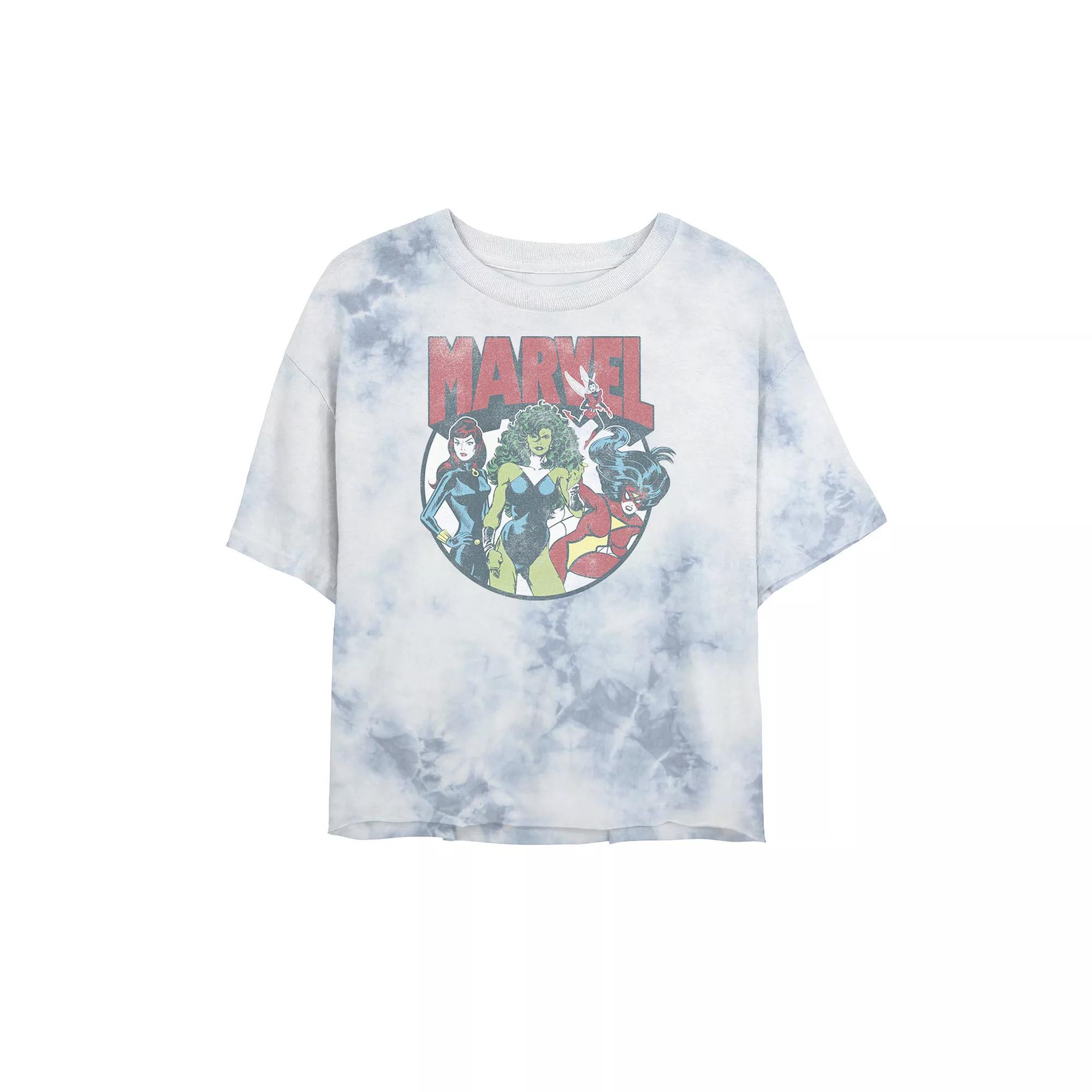 Juniors' Marvel Women Group Circle Shot Tee, Girl's, Size: Large, White Blue Product Image