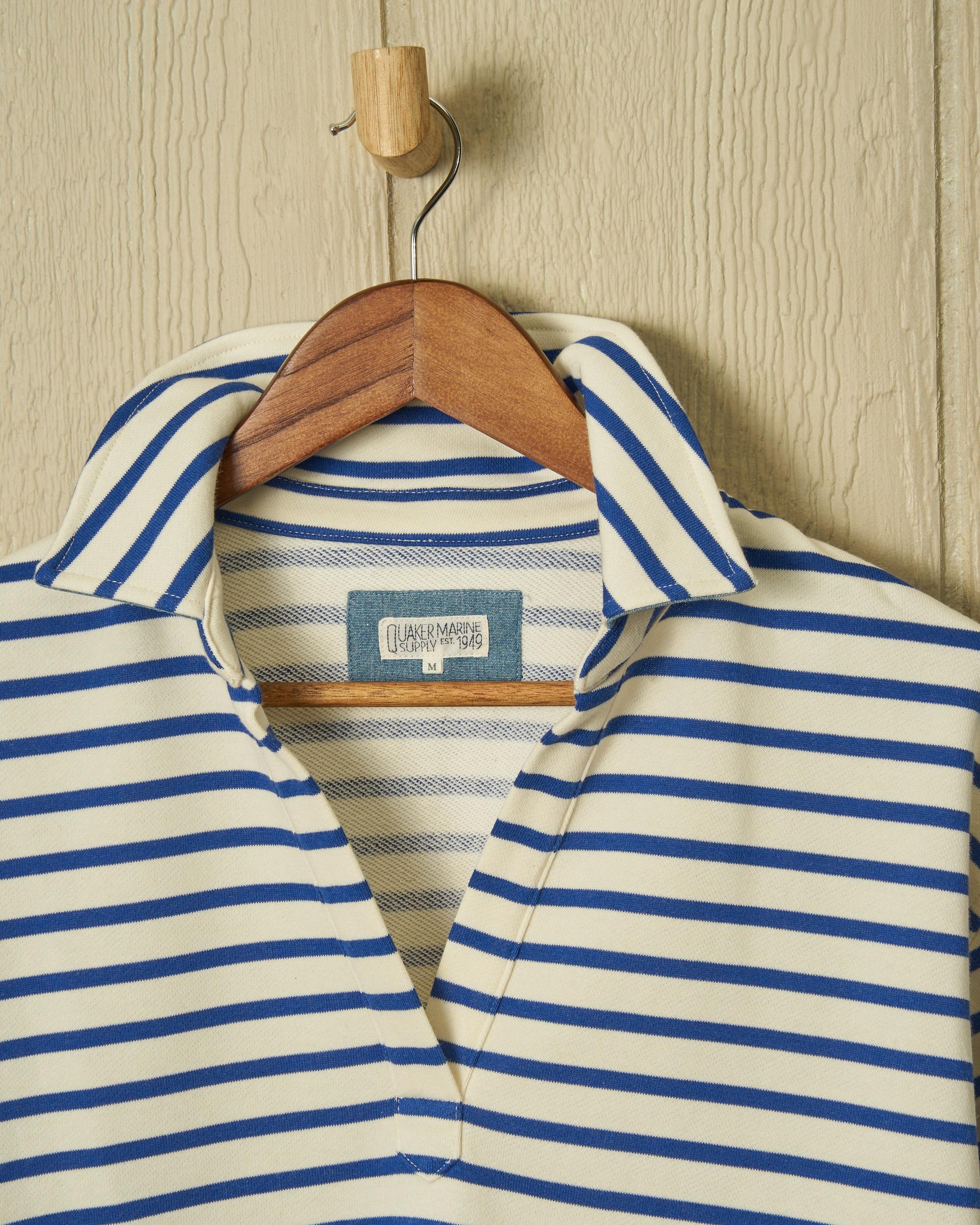 Inlet Pullover in Cream/Atlantic Blue Loopback Terry Product Image