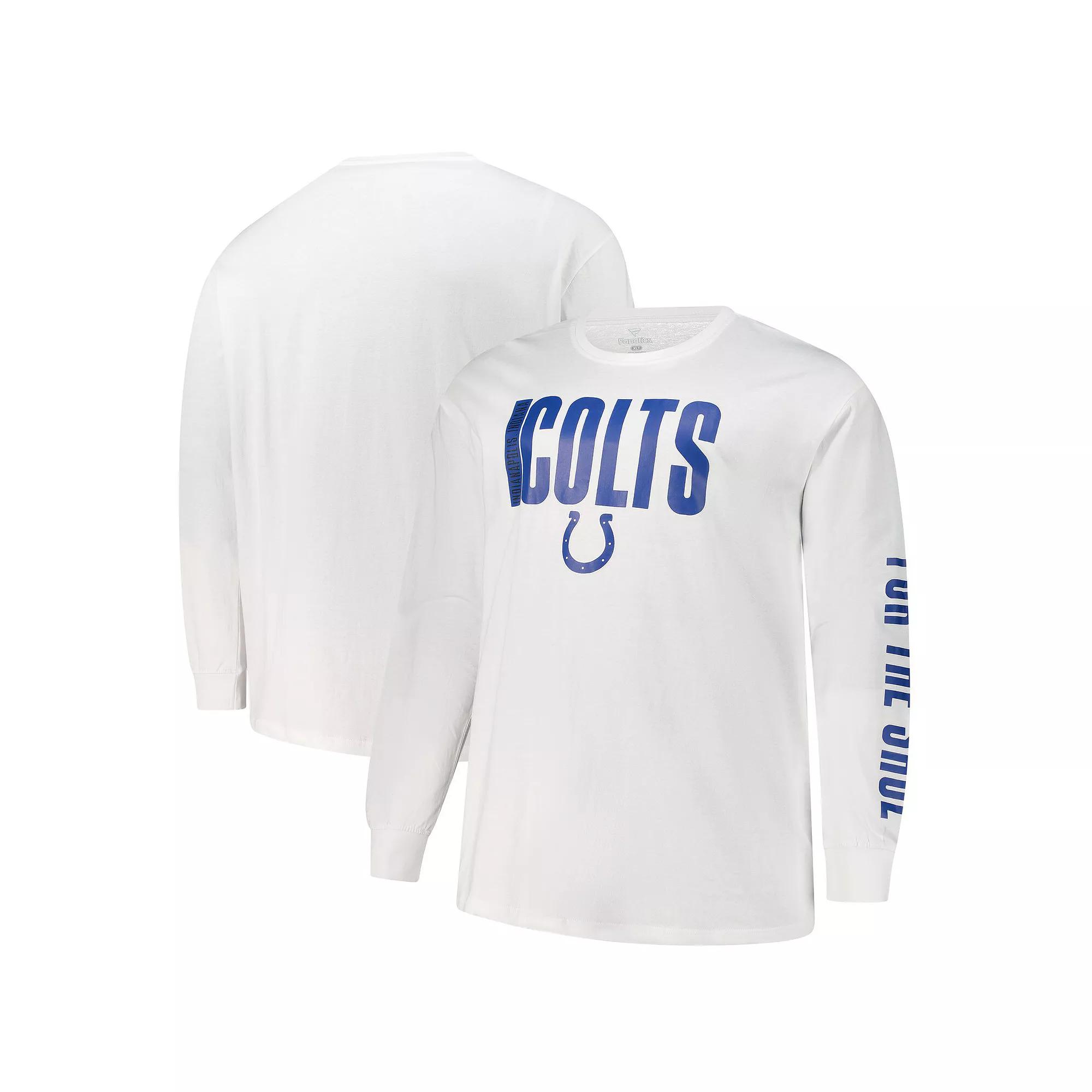 Men's Fanatics White Indianapolis Colts Big & Tall Vision Long Sleeve T-Shirt,  Product Image
