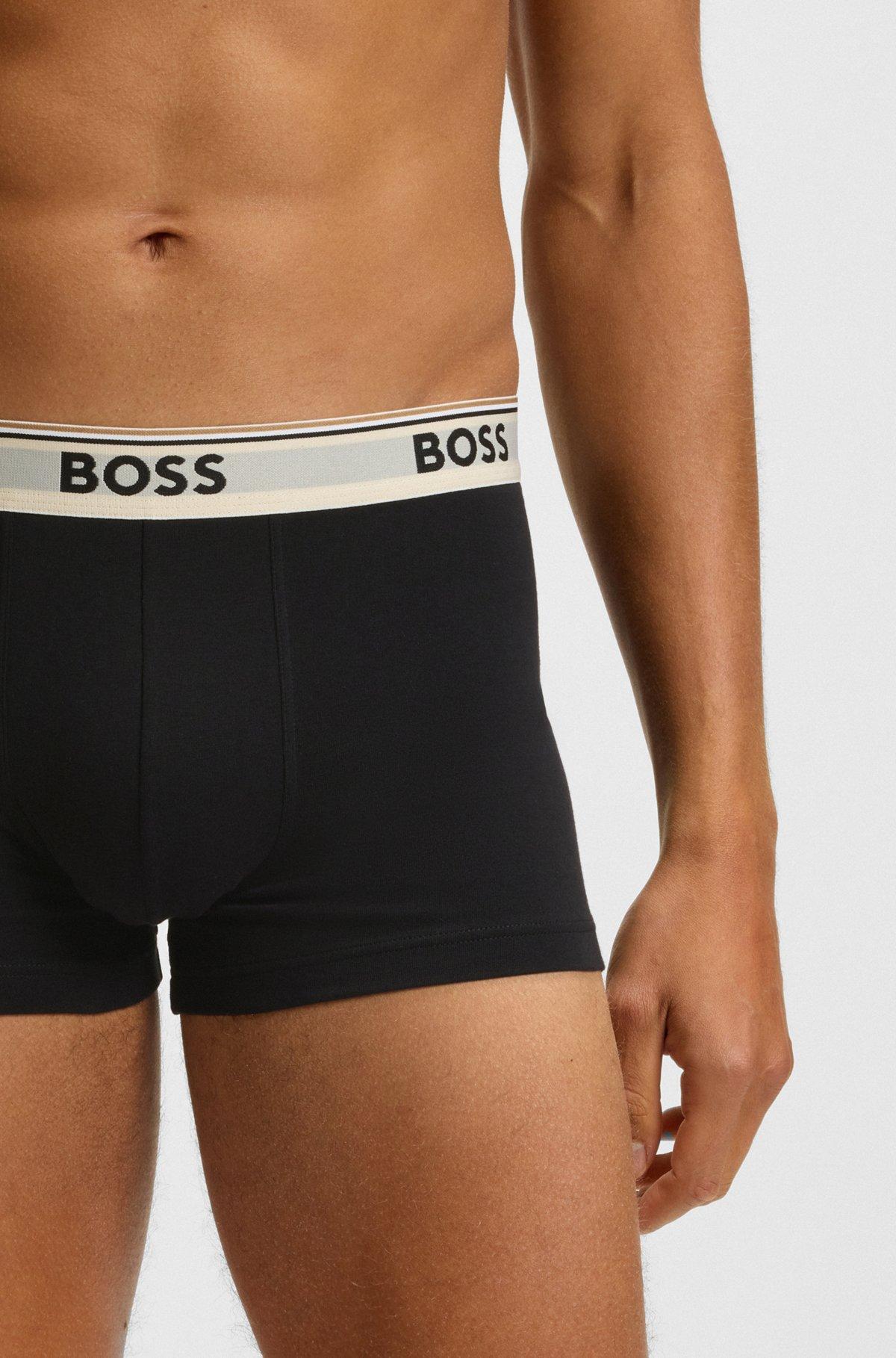 Three-pack of stretch-cotton trunks with logo waistbands Product Image