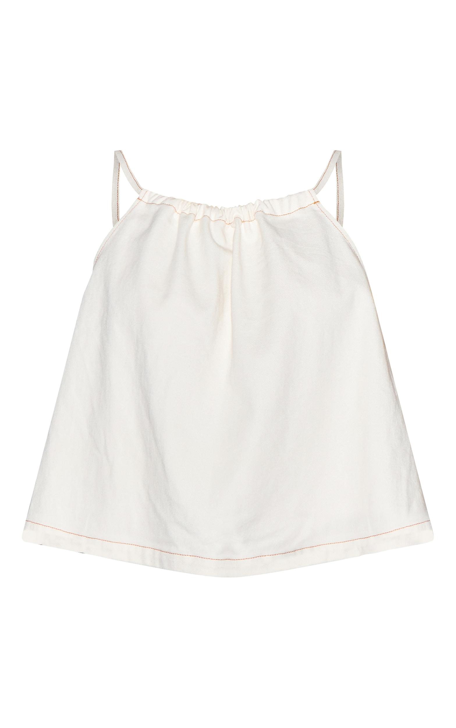 Ecru Floaty Sleeveless Denim Top Product Image