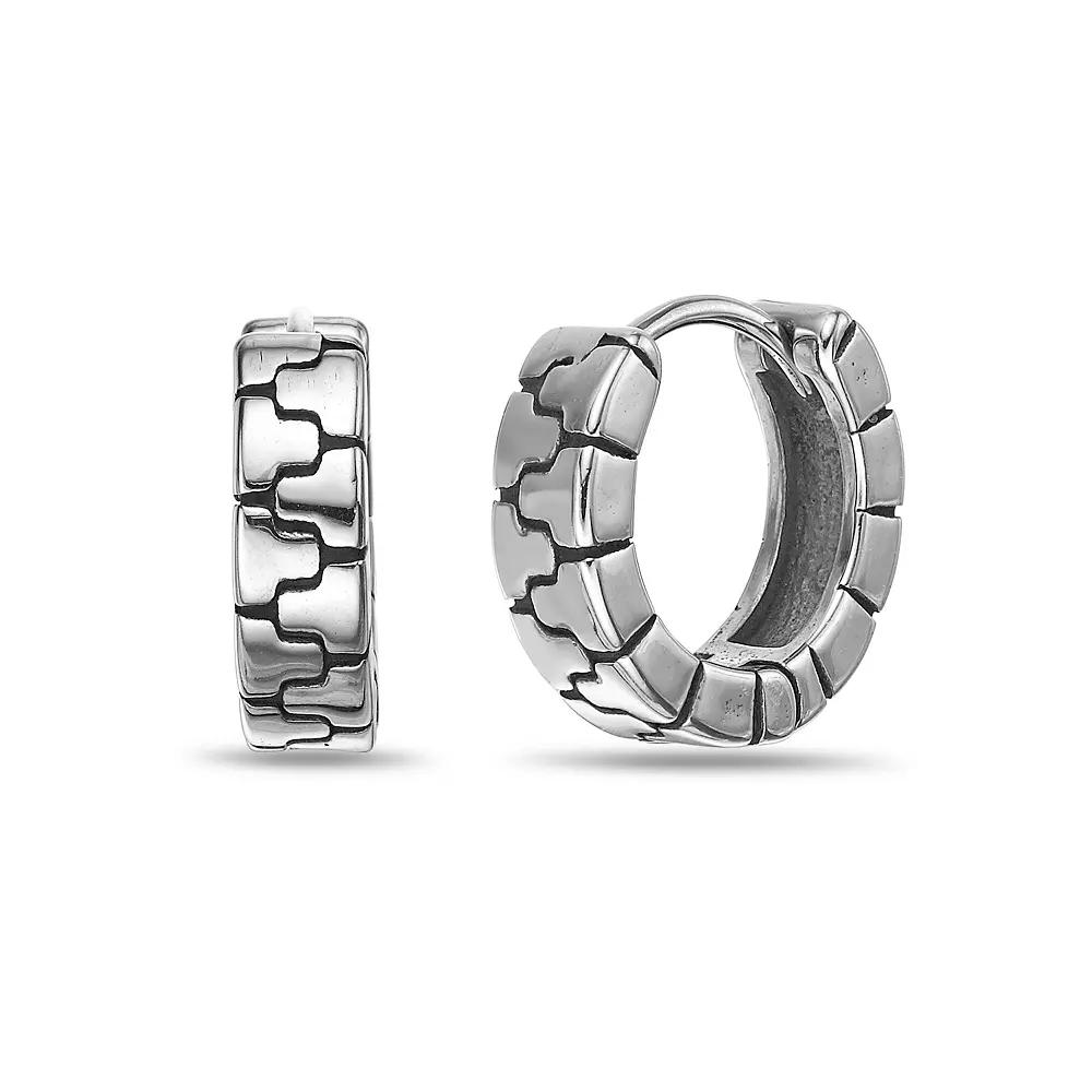 Men's LYNX Stainless Steel Hoop Earrings Product Image