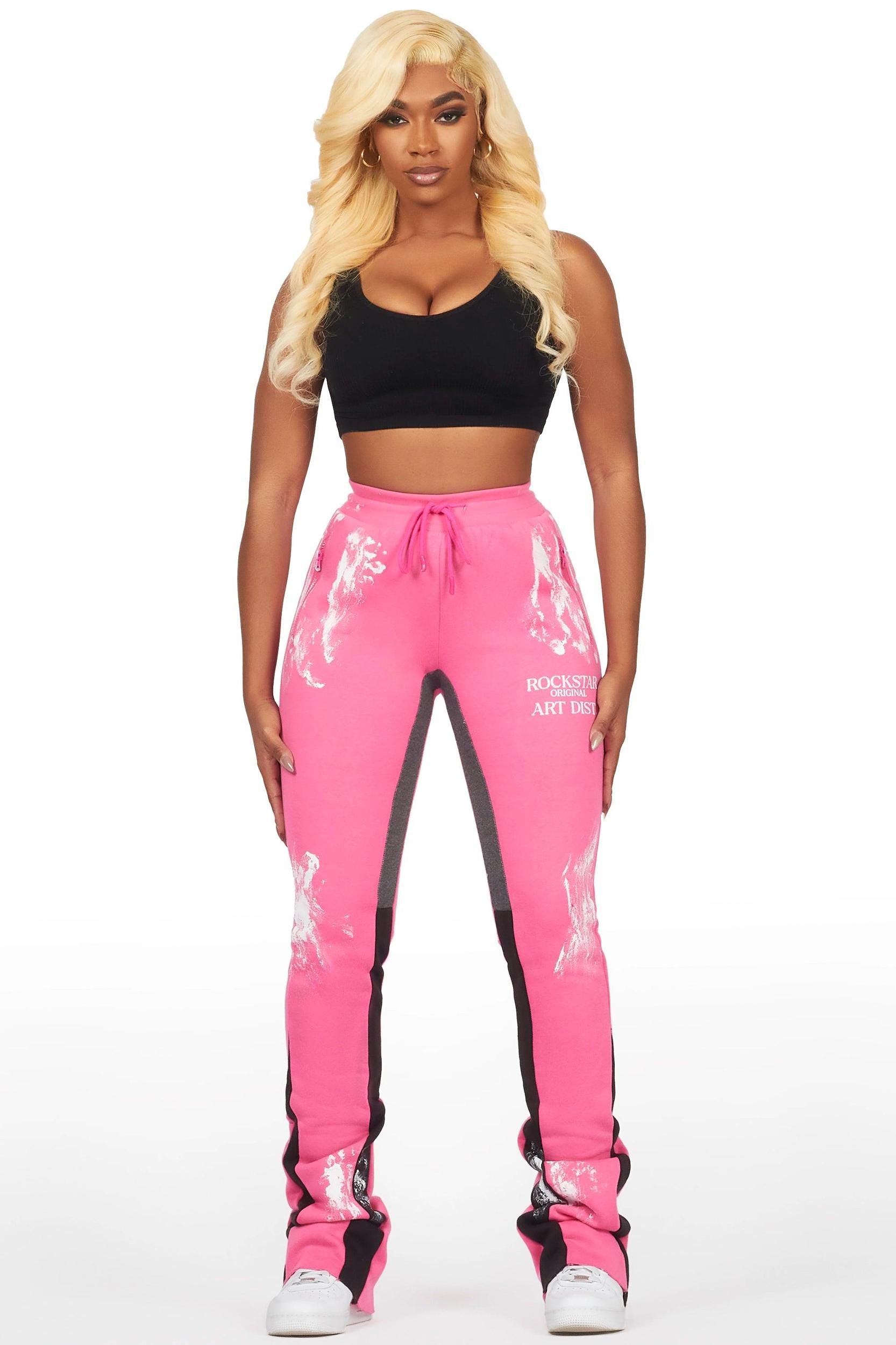 Filipa Hot Pink Stacked Flare Pant Female Product Image