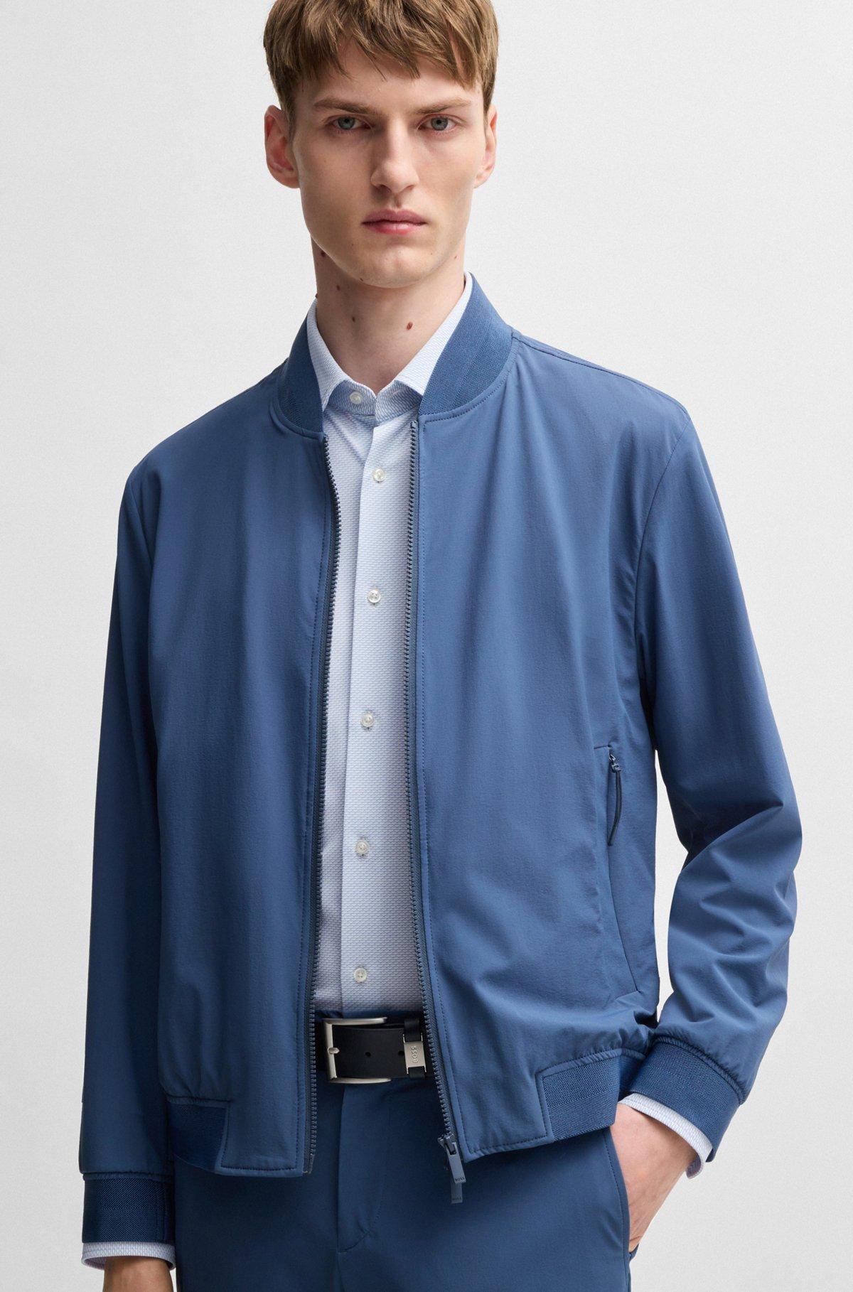 Slim-fit shirt in structured performance fabric Product Image