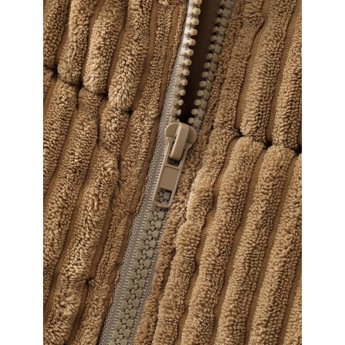 Plus Size Women Casual Topstitching No stretch Sleeve Long Sleeve Mock Neck 30/6X Side seam pocket Leisure Quilted Jackets BloomChic Product Image