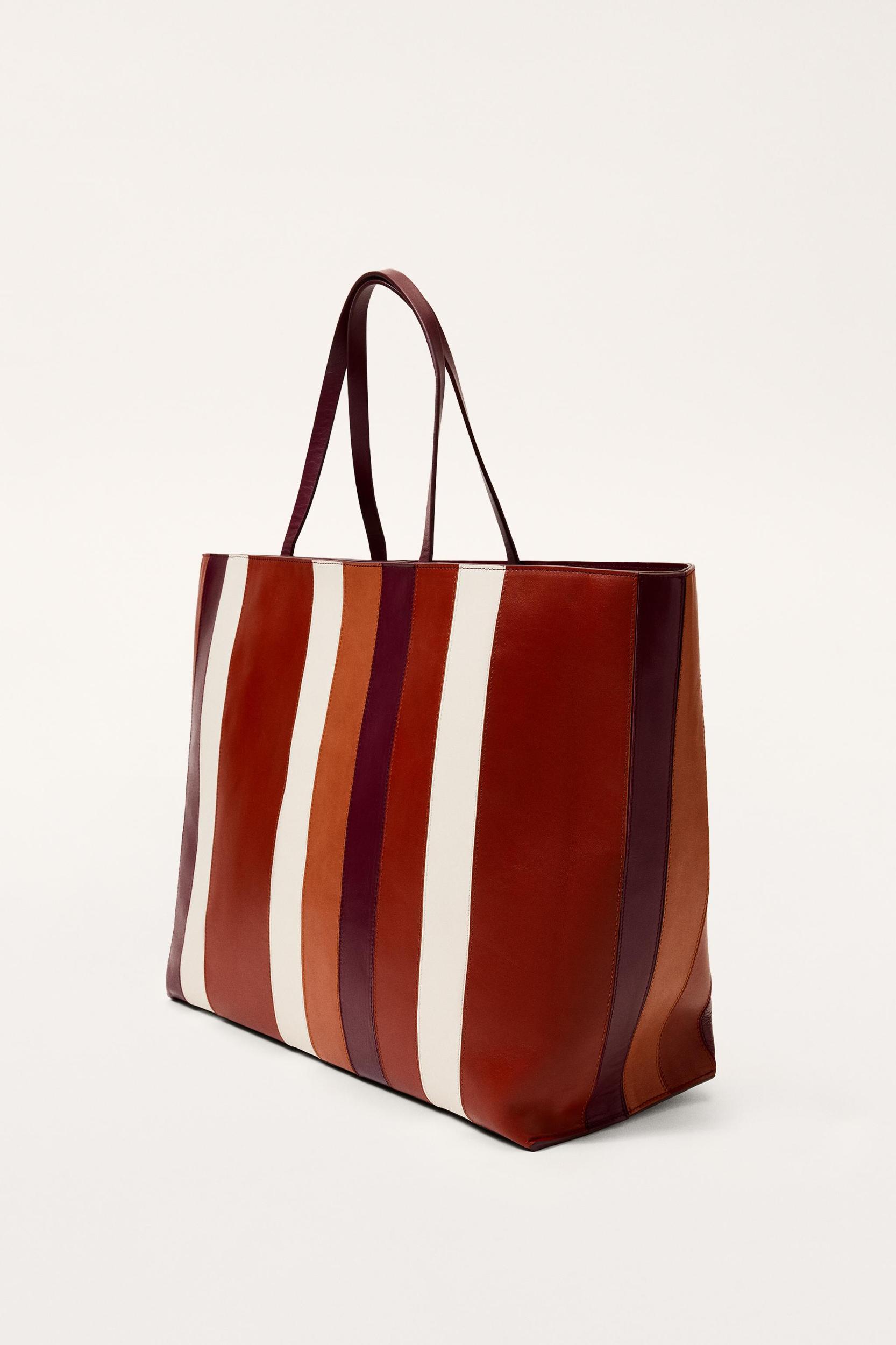 LIMITED EDITION STRIPED LEATHER MAXI SHOPPER Product Image