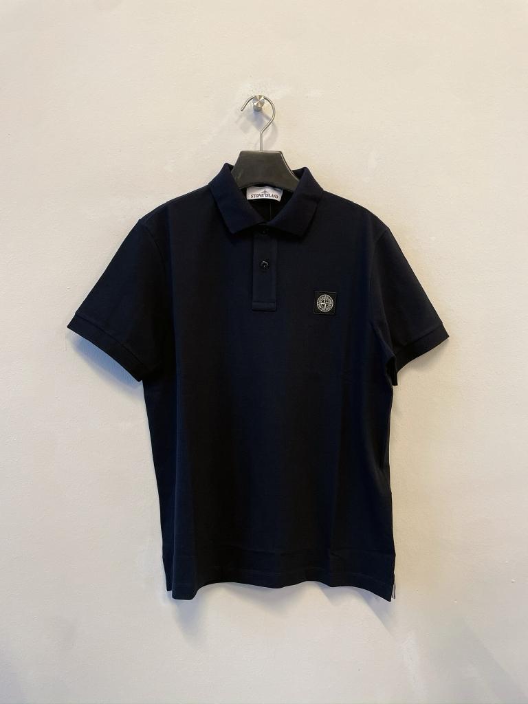 STONE ISLAND Mens Black Brand-patch Regular-fit Stretch-cotton Polo Shirt Xl Product Image