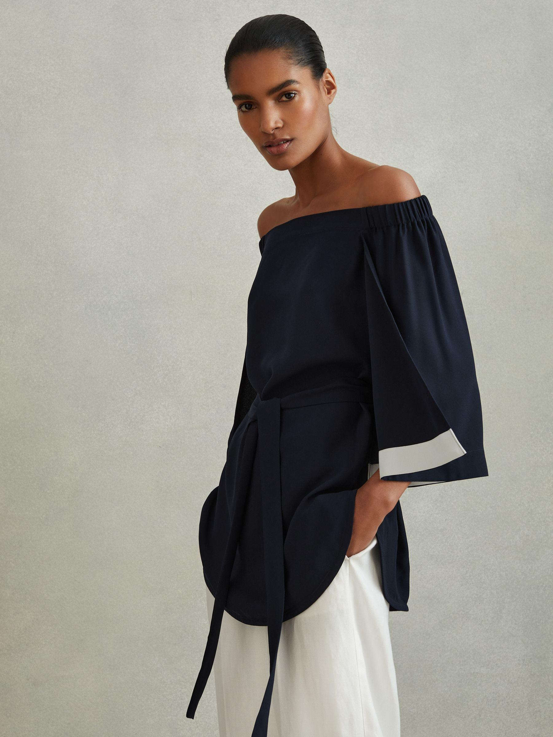 Off-The-Shoulder Tunic in Navy Product Image