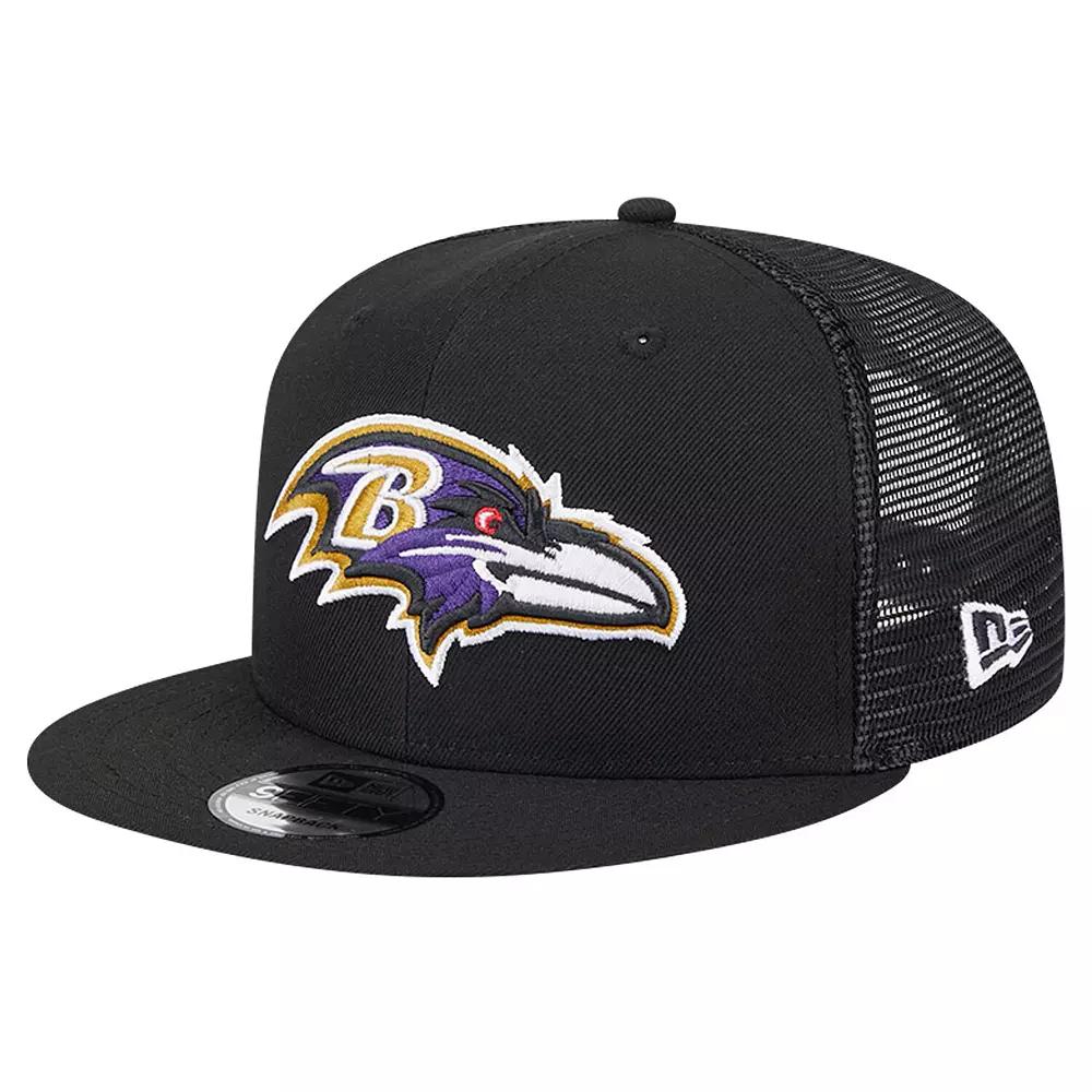 Men's New Era Black Baltimore Ravens Main Trucker 9FIFTY Snapback Hat Product Image