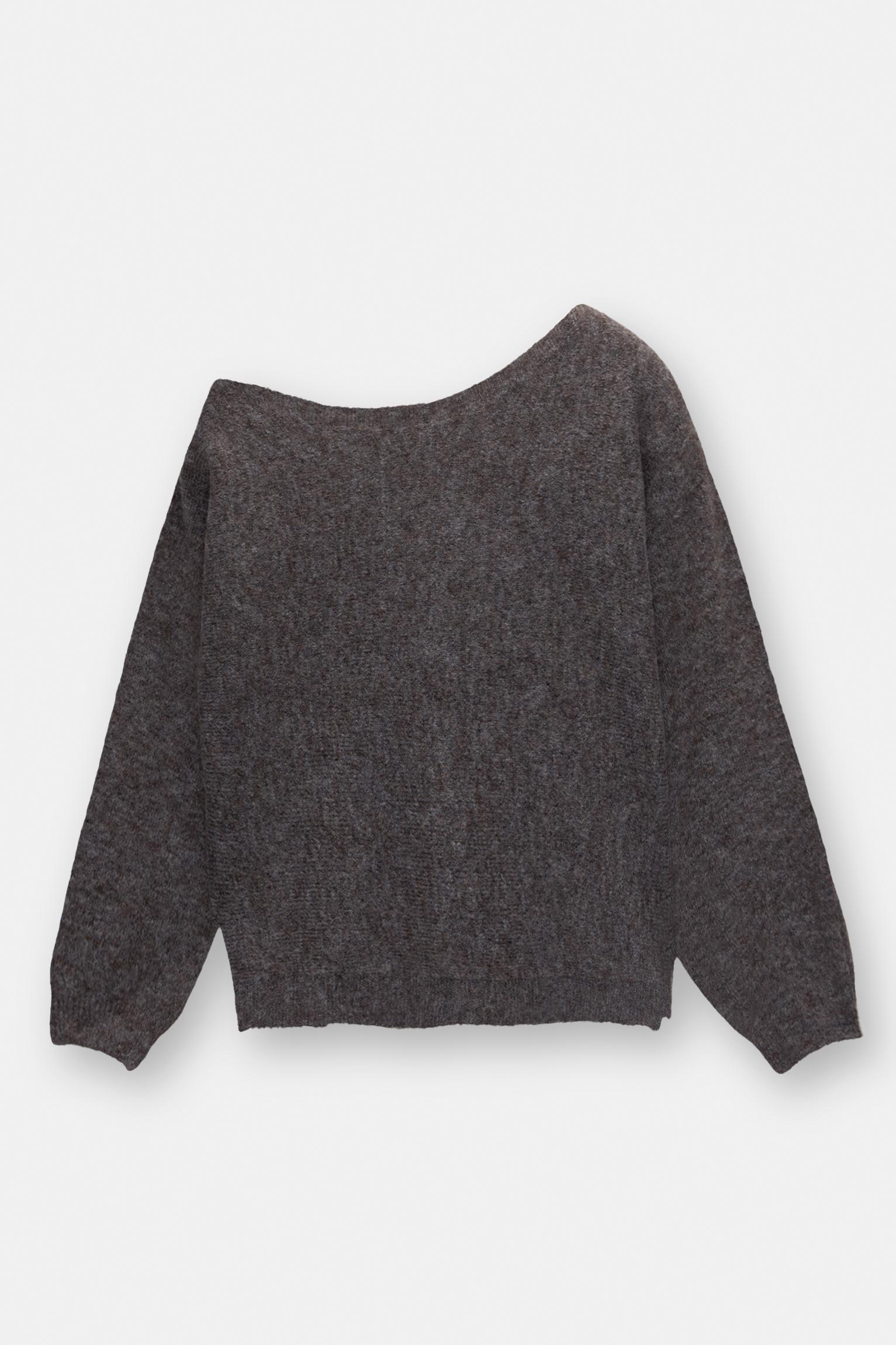 Asymmetric soft knit sweater Product Image
