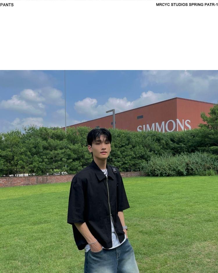 Mid Rise Washed Wide Leg Jorts Product Image