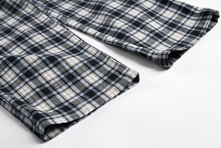 RT No. 3126 DRAWSTRING PLAID PANTS Product Image