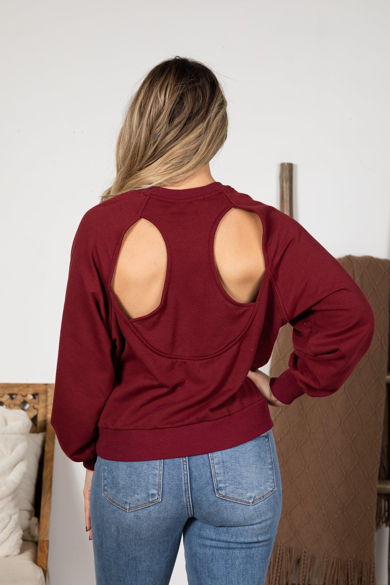 Knit Sweatshirt With Cut Out Back Product Image