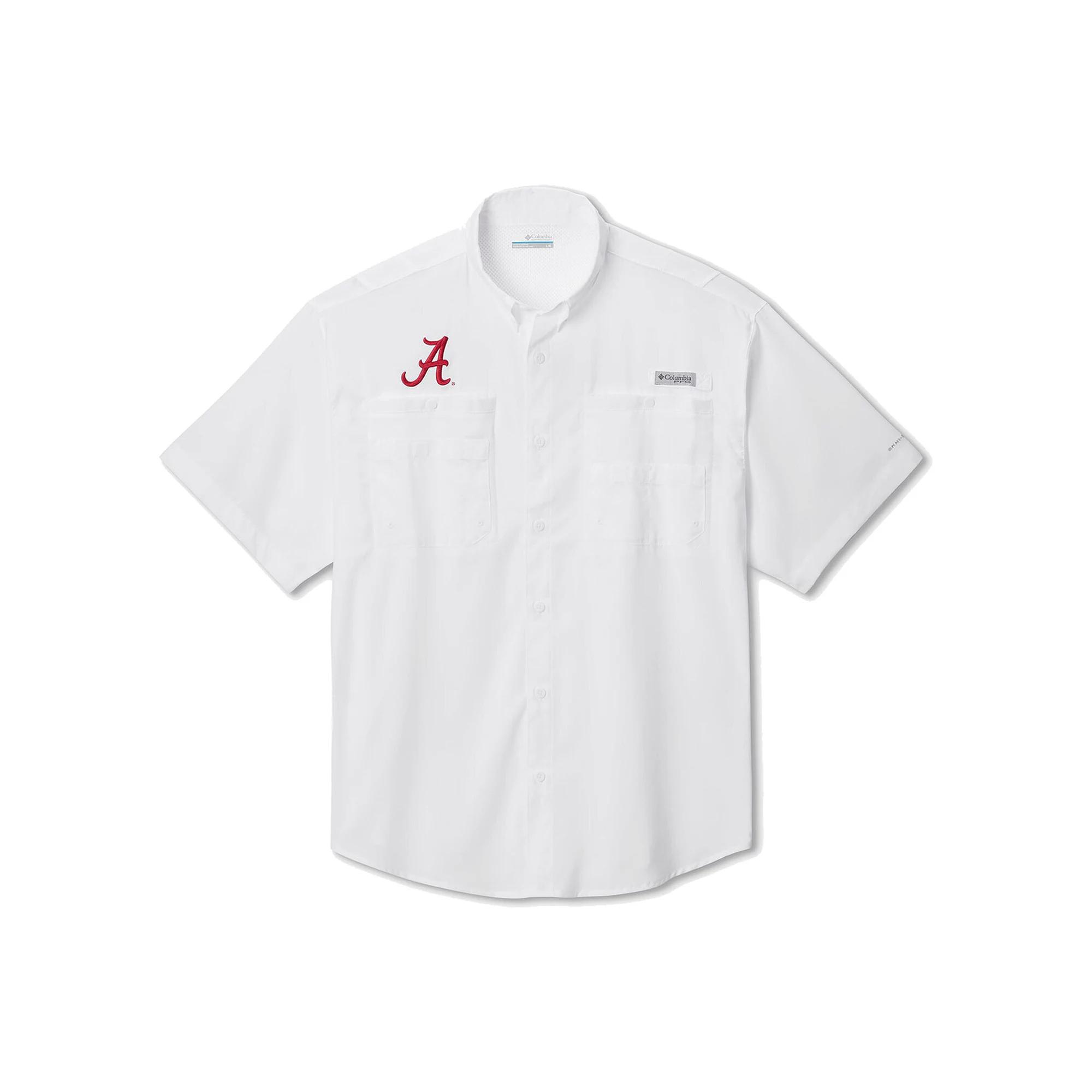 Men's Columbia White Alabama Crimson Tide Big & Tall Tamiami Omni-Shade Button-Down Shirt,  Product Image