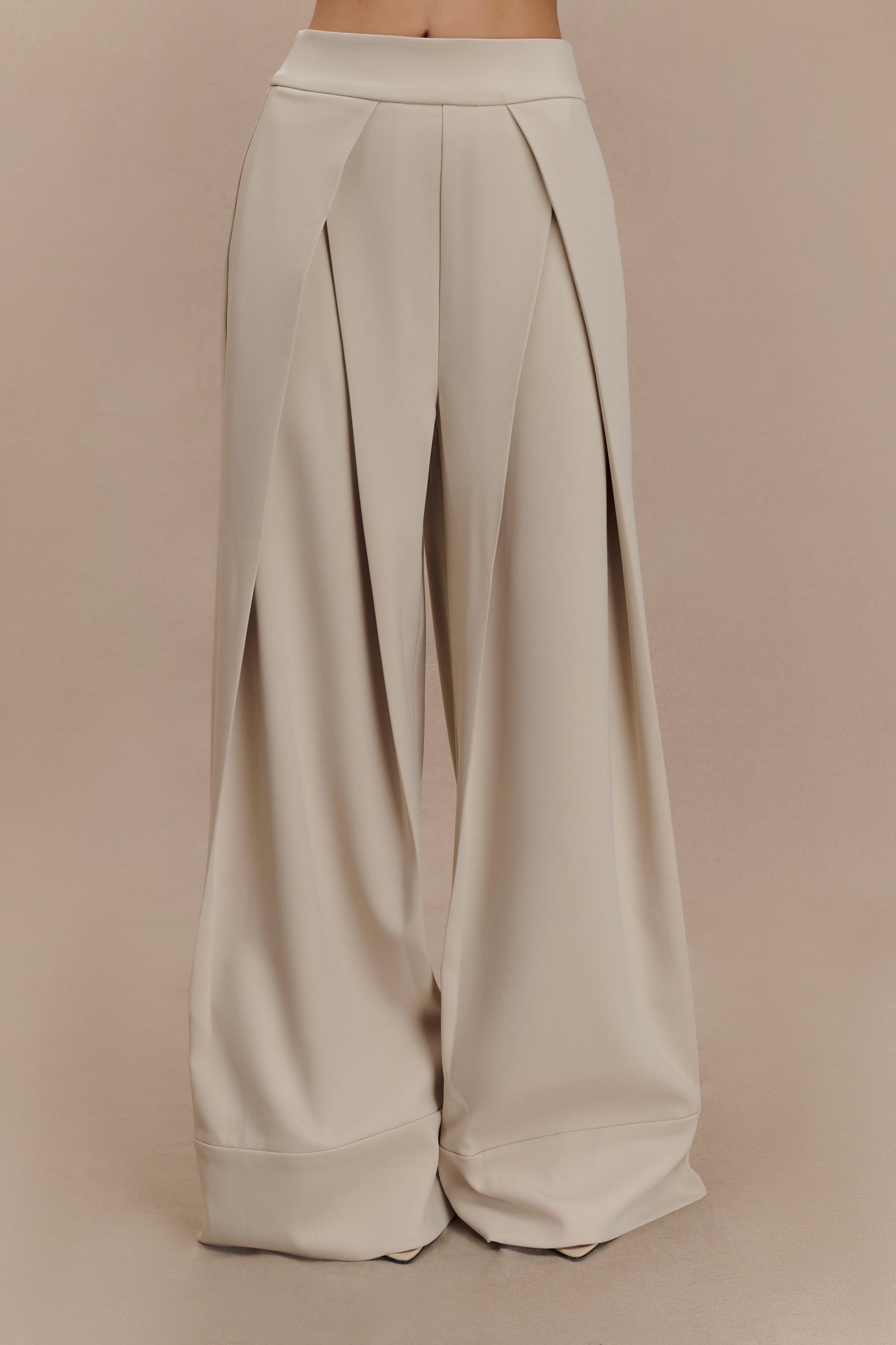 Katarina Wide Leg Suiting Pants - Sand Product Image