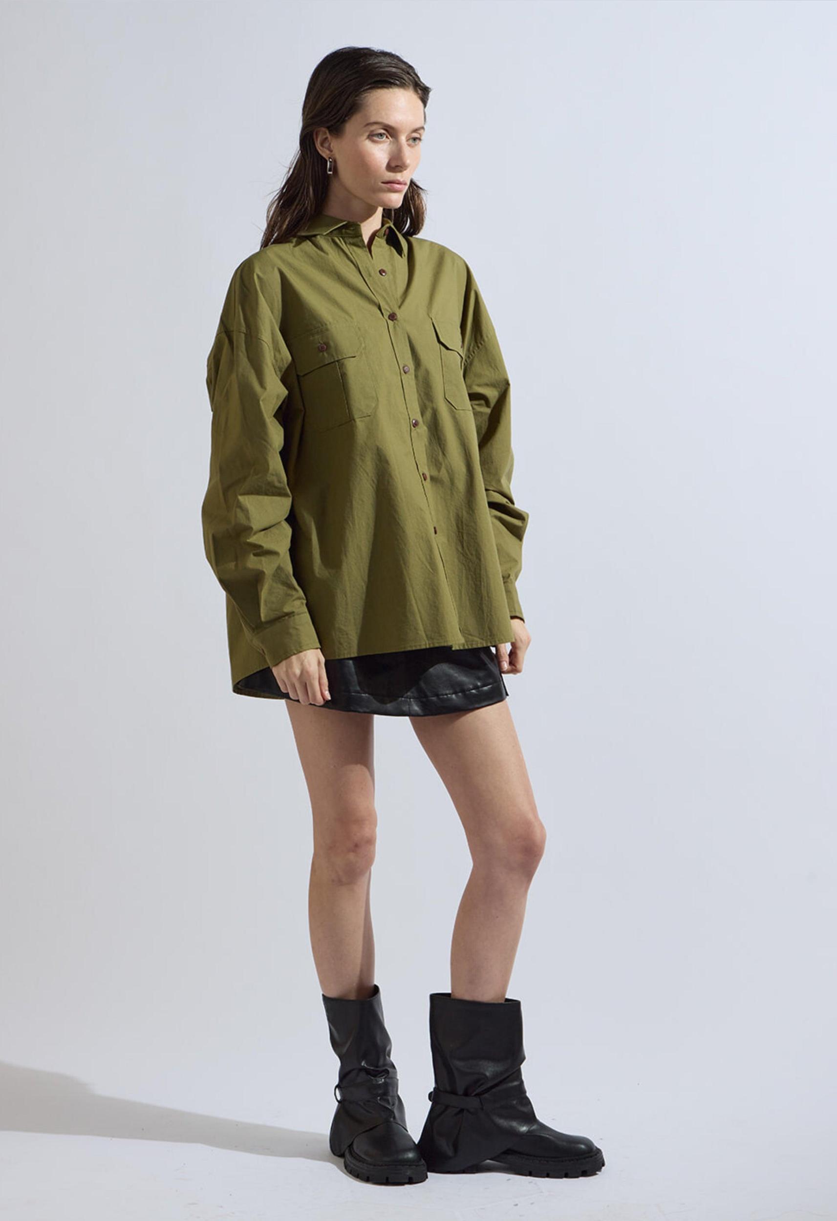 Jackie Olive Button Up Product Image