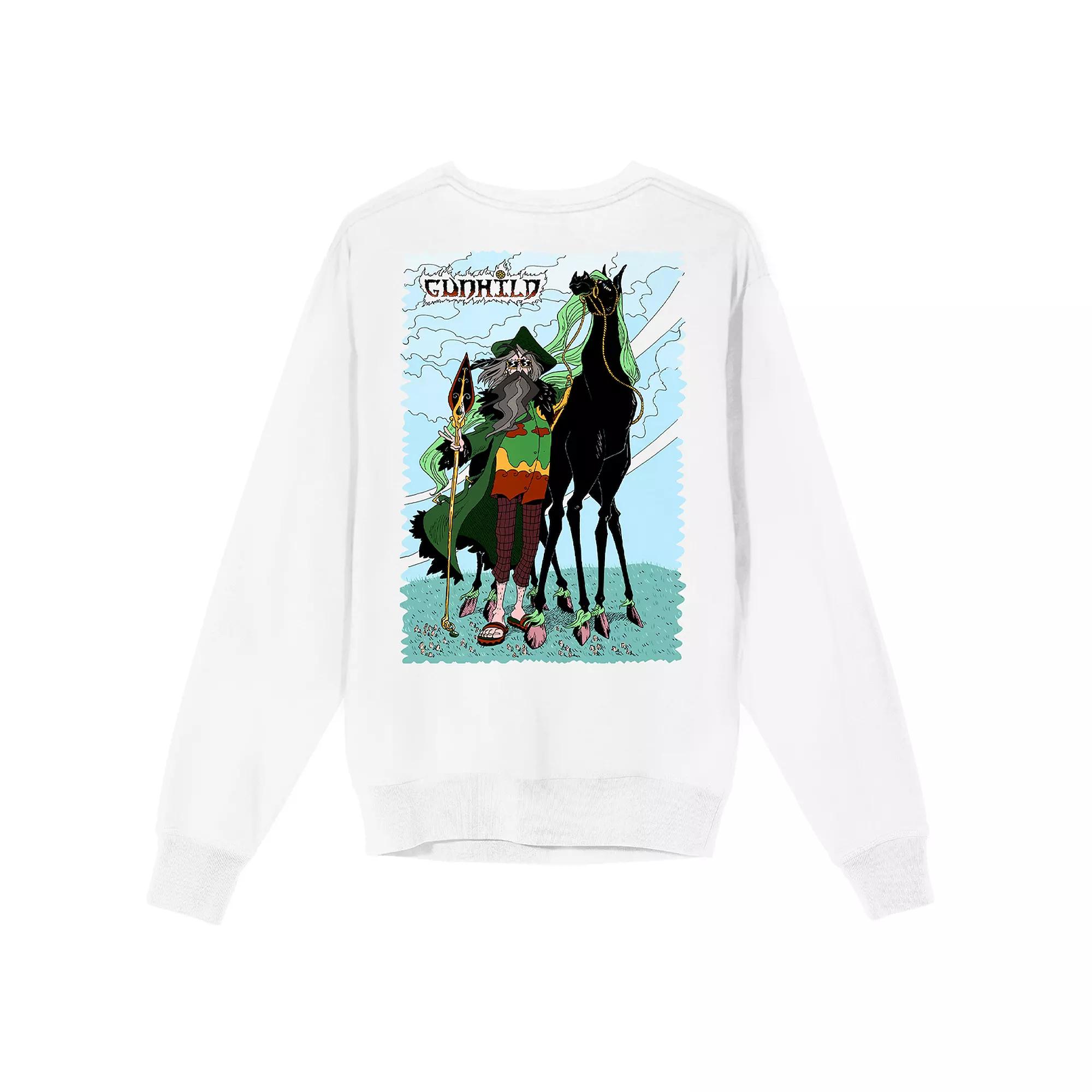 Men's Gunhild Old Man Riding Black Horse Graphic Sweatshirt,  Product Image