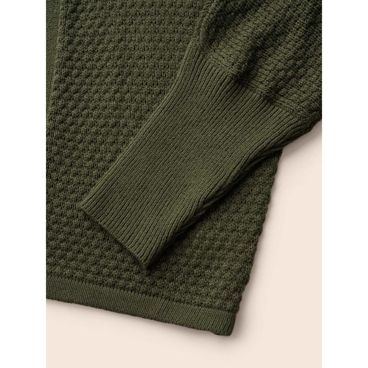 Plus Size Texture Lapel Collar Dolman Sleeve Cardigan ArmyGreen Women Casual Long Sleeve Everyday Cardigans BloomChic 14-16/1X Product Image