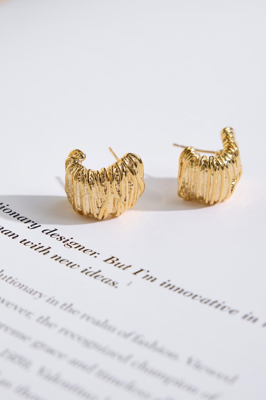18k Gold Plated Citrine Earrings Gold Product Image