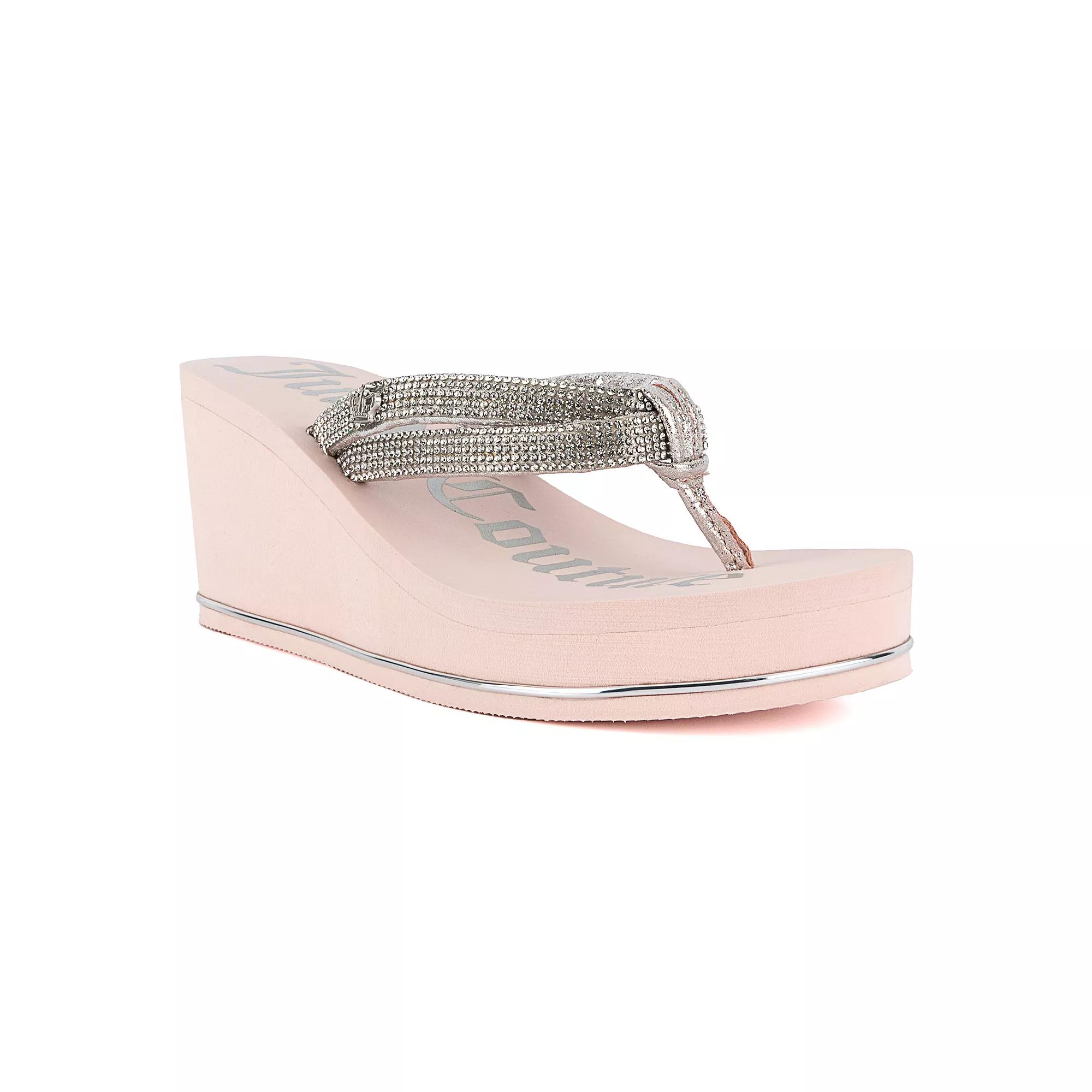 Juicy Couture Unwind Women's Rhinestone Wedge Sandals, Size: 8, Pink Product Image