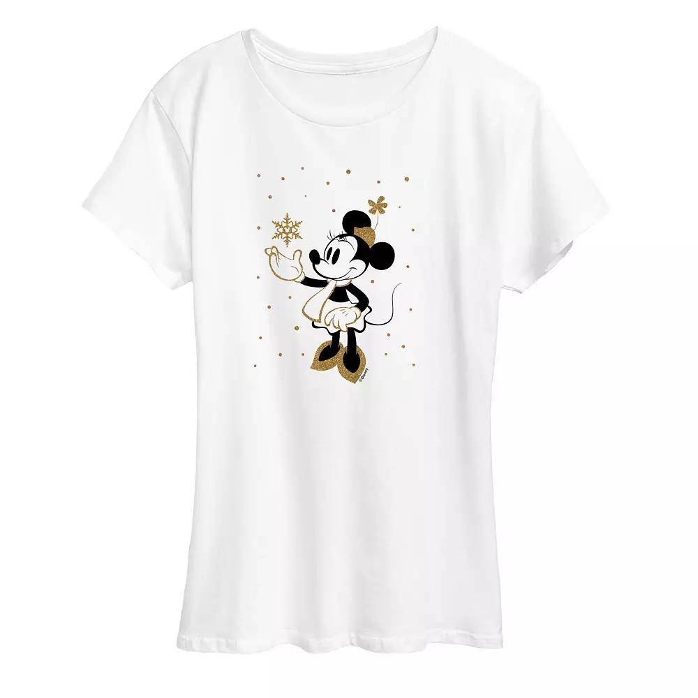 Disney's Minnie Mouse Women's Winter Sparkle Graphic Tee, Girl's,  Product Image